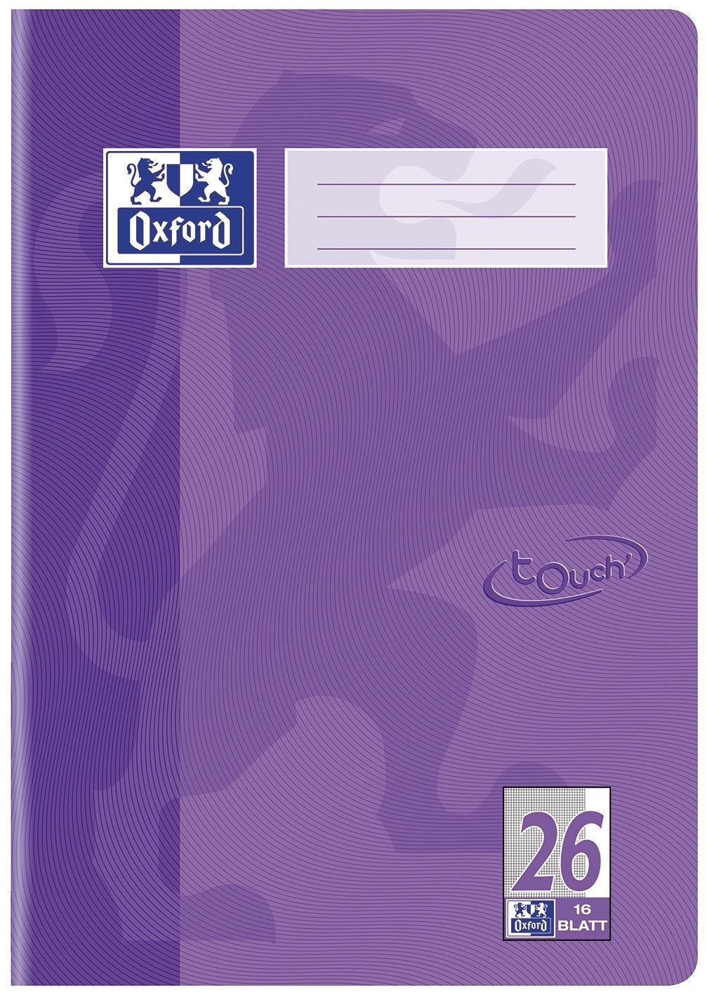 OXFORD Schulheft Oxford 400104442 Heft A4 / 16 Blatt Lineatur 26 - Touch flieder