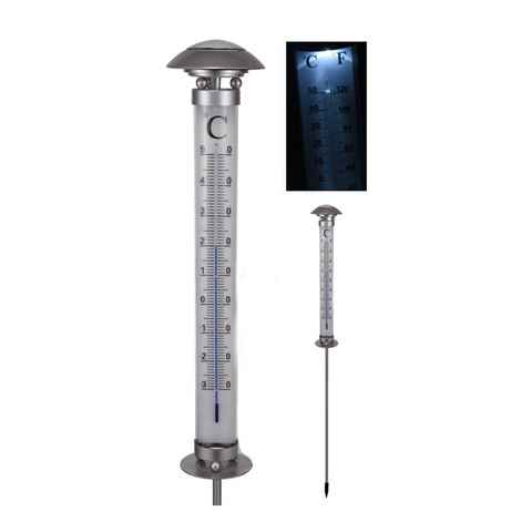 Spetebo Gartenthermometer XXL Solar Außenthermometer - 112 cm, Stück 1-tlg., Solar Thermometer, Solar betrieben