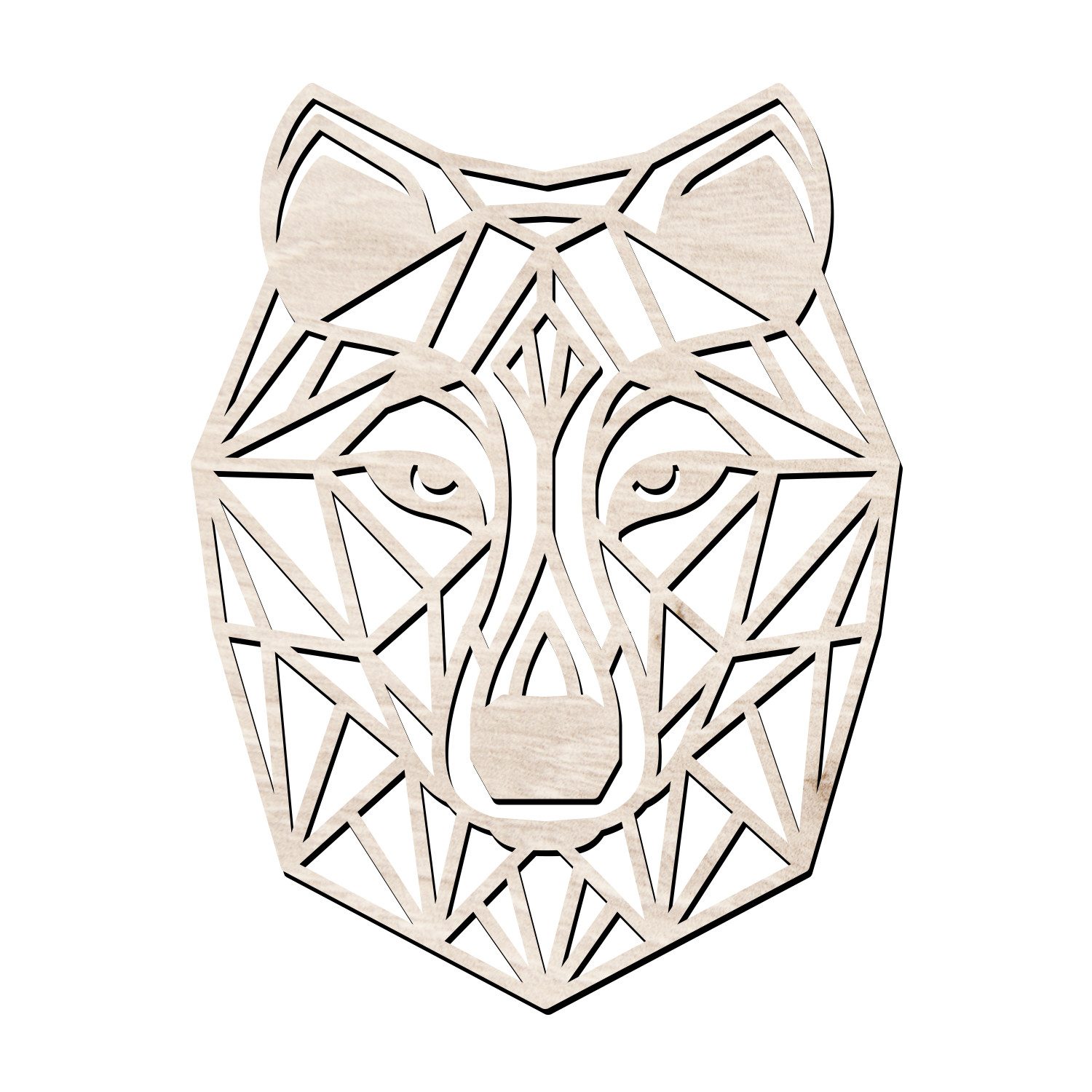 Namofactur 3D-Wandtattoo 3D Wandtattoo Wandbild Wolf aus Holz, Wald Wanddeko Polygon Wolf moderne Wandgestaltung für Adventure Fans