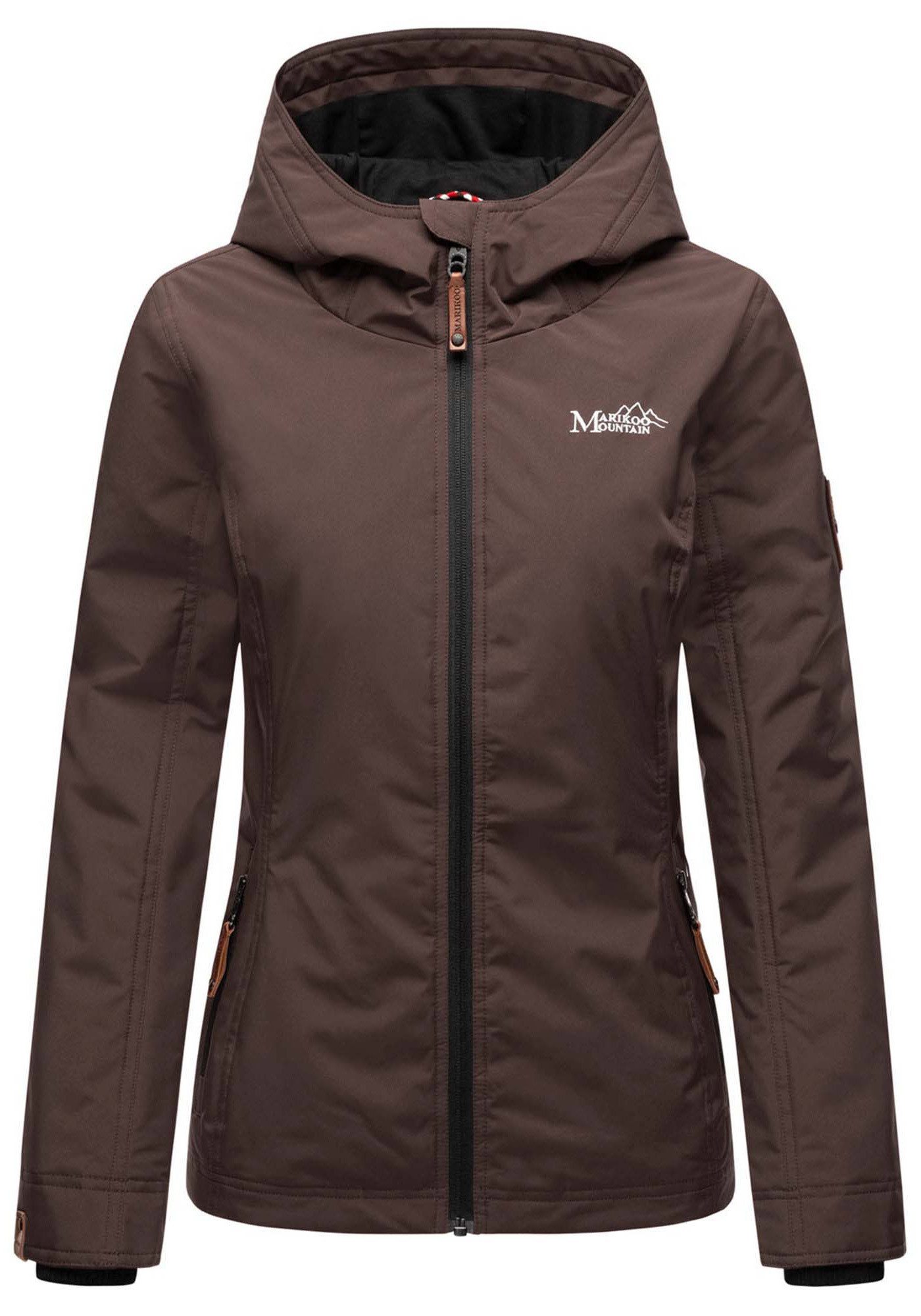 Marikoo Outdoorjacke Brombeere Sportliche Übergangsjacke mit Kapuze und schützendem Kragen – Bild 5 von 5