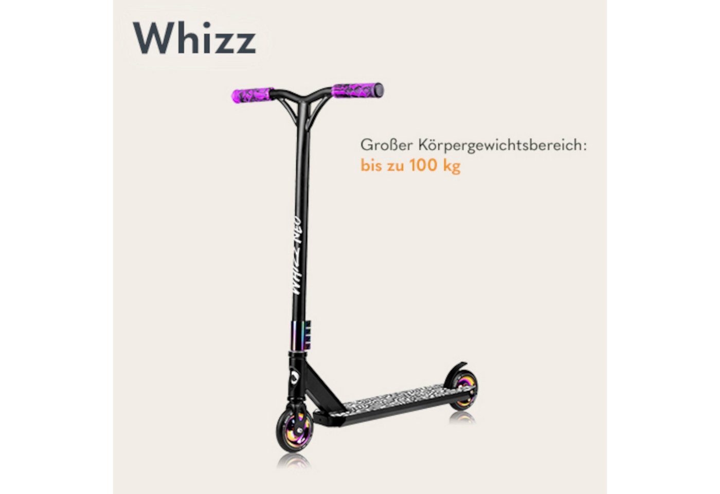 Thumbnail - lionelo Cityroller WHIZZ NEO, (Set, Set), ideal zum Erlernen des Fahrens/ABEC-9/Flex Fender - MN Steel