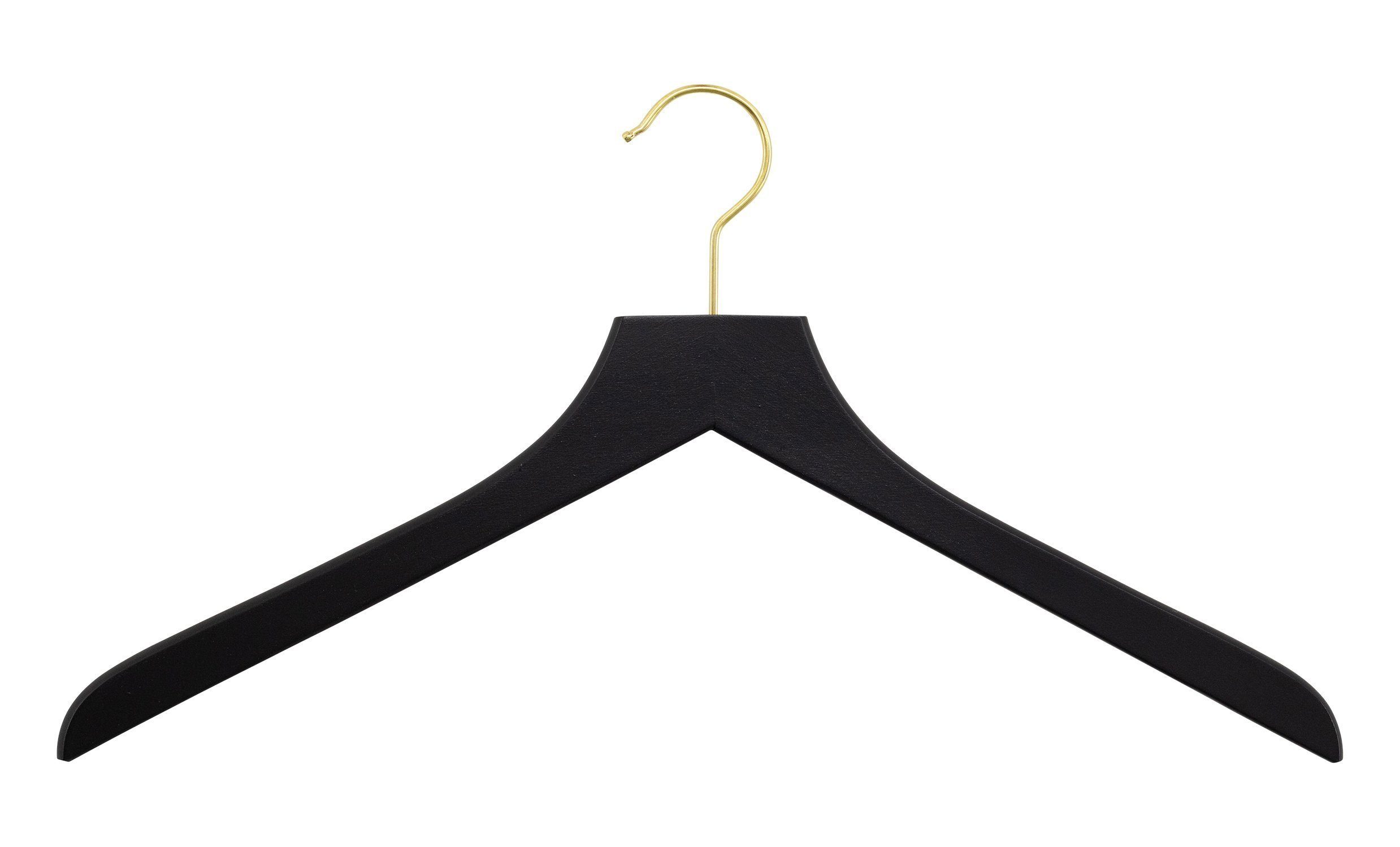 MAWA Schwarz Kleiderbügel Oberbekleidung, geeignet Classic Jacken, Mäntel, Holzbügel, für (5-tlg)