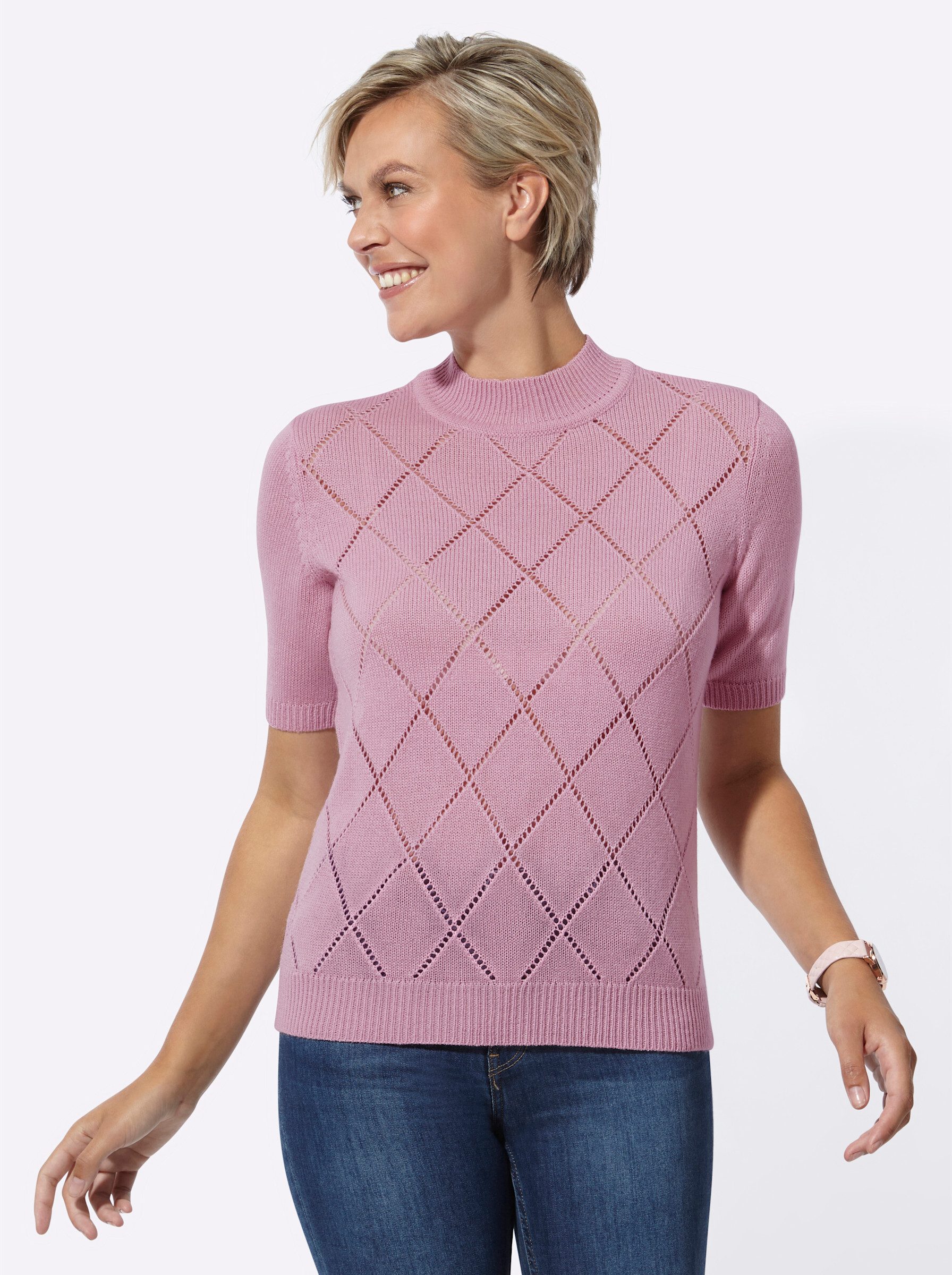 Witt Strickpullover Pullover Kurzarm Ajour günstig online kaufen