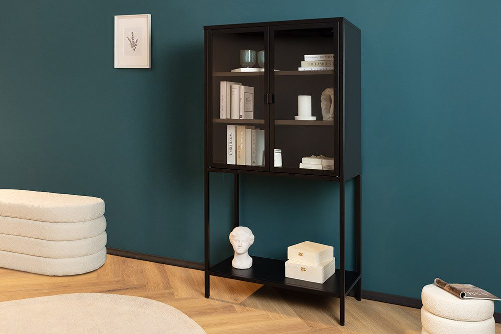 riess-ambiente Vitrine DURA STEEL 150cm schwarz · Highboard aus Metall & Gl günstig online kaufen