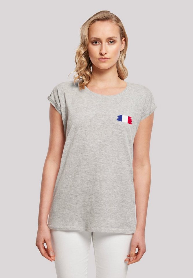F4NT4STIC T-Shirt France Frankreich Flagge Fahne Print, Das Model ist 170  cm groß und trägt Größe M