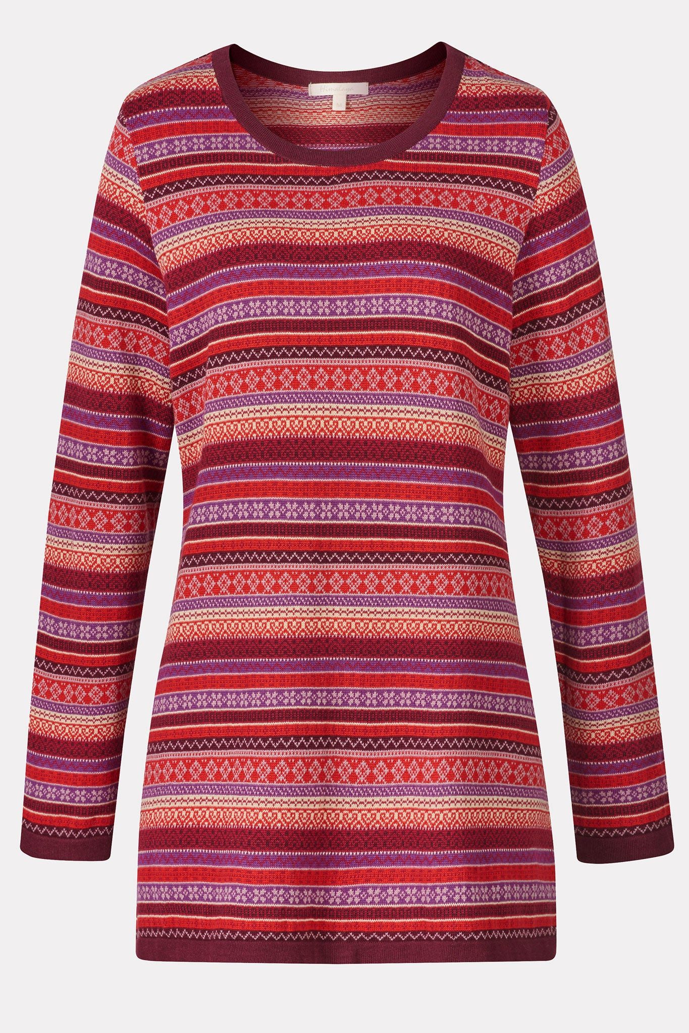 Himalaya Clothing Tunika Damen Pullover mit Jacquardmuster - Tunika Pullove günstig online kaufen