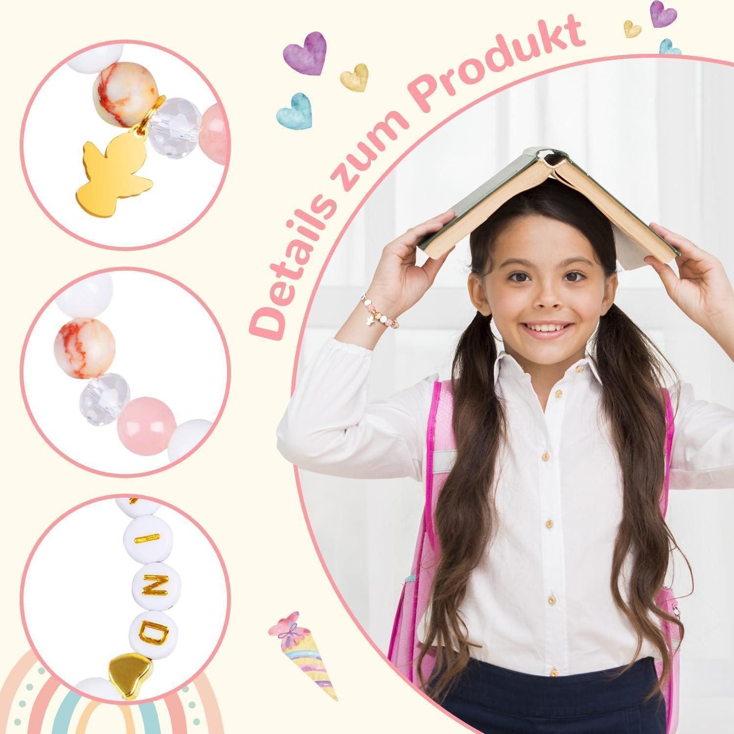 LuxusKollektion Armband Einschulung Geschenk Mädchen Schutzengel Ärmbänder 2024 Schulkind