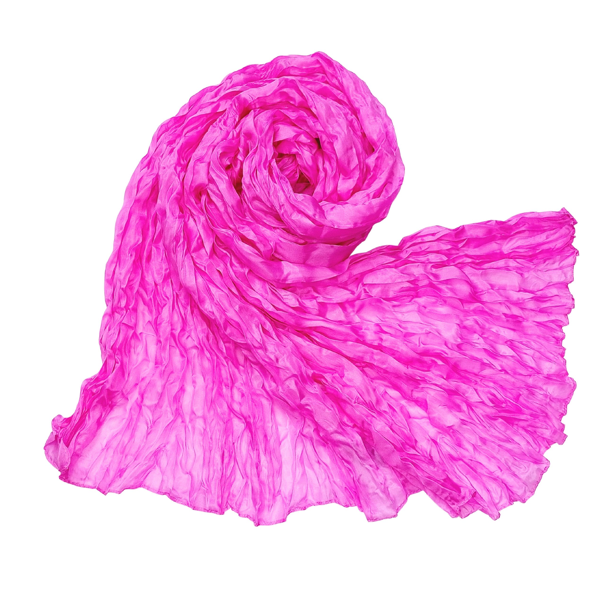 Seidenschal Knitterschal Halstuch Schal Crashschal einfarbig