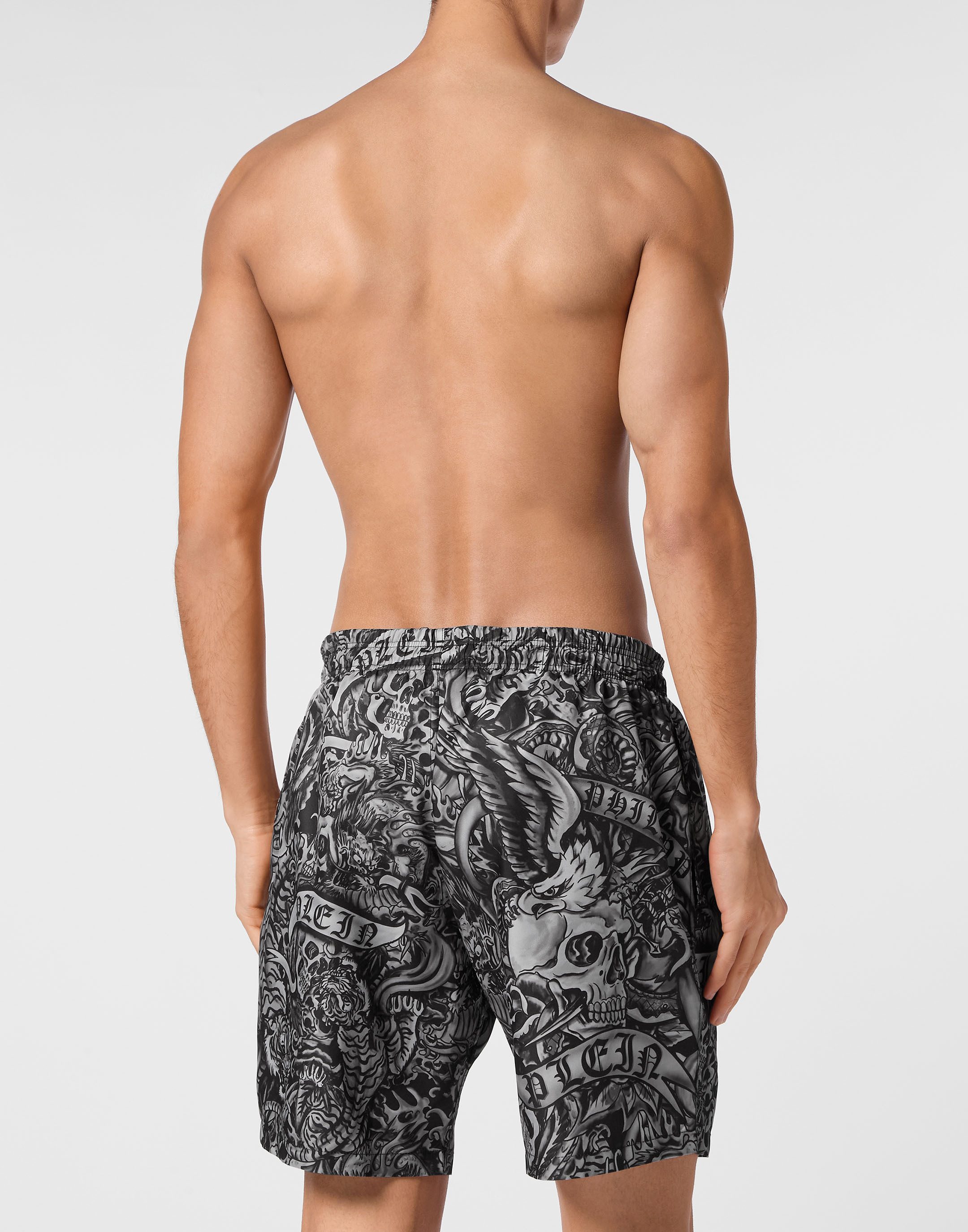 PHILIPP PLEIN Badehose Tattoo