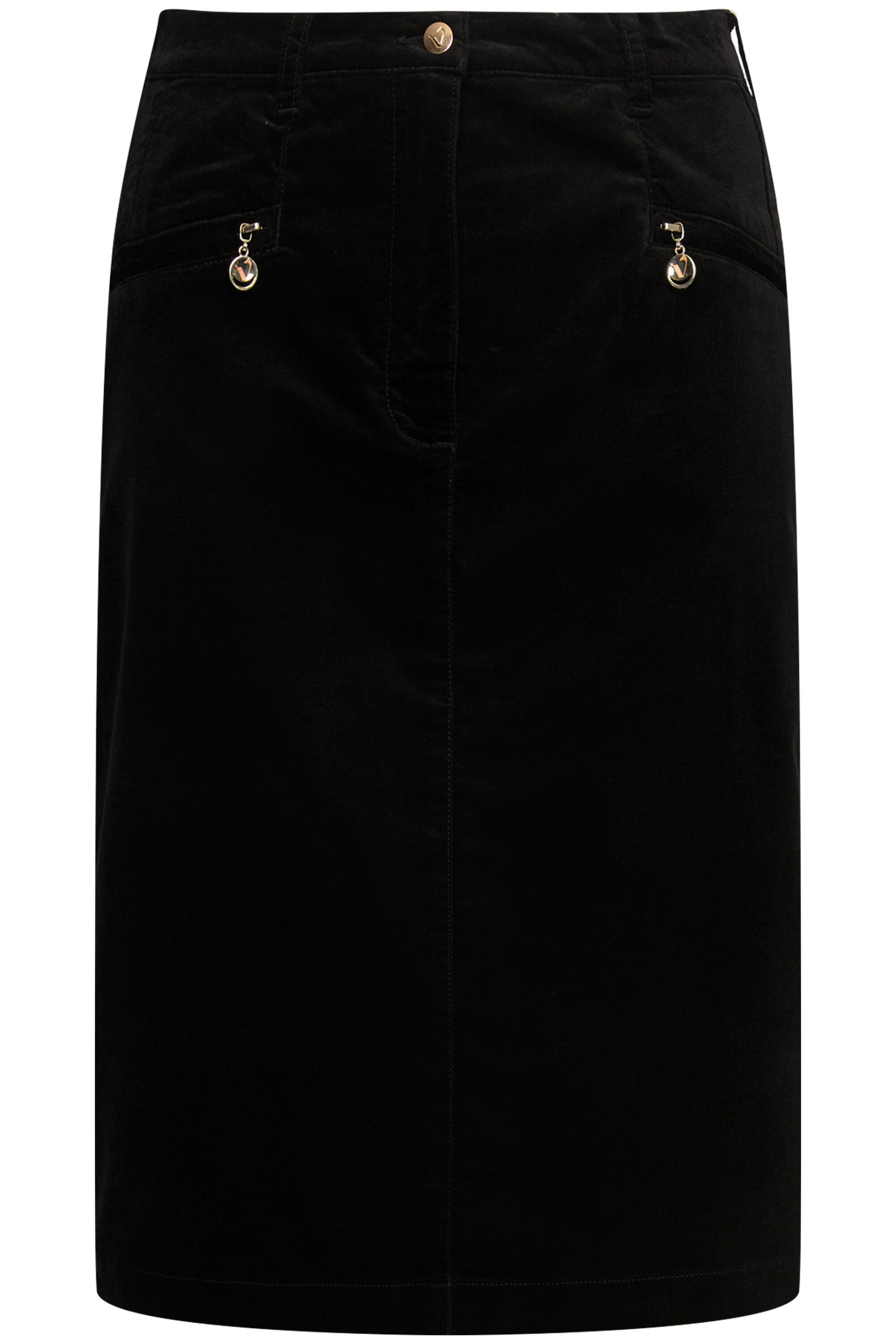 Ulla Popken Jerseyrock Samtrock Mony Reißverschlusstaschen günstig online kaufen