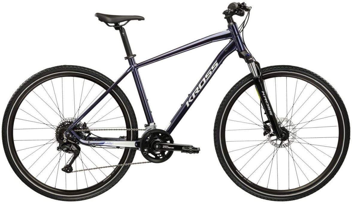 Kross Crossrad Crossrad Herren 28" Evado 5.0 blau 18 Gänge, 18 Gang Shimano CUES U3020 Schaltwerk, Kettenschaltung