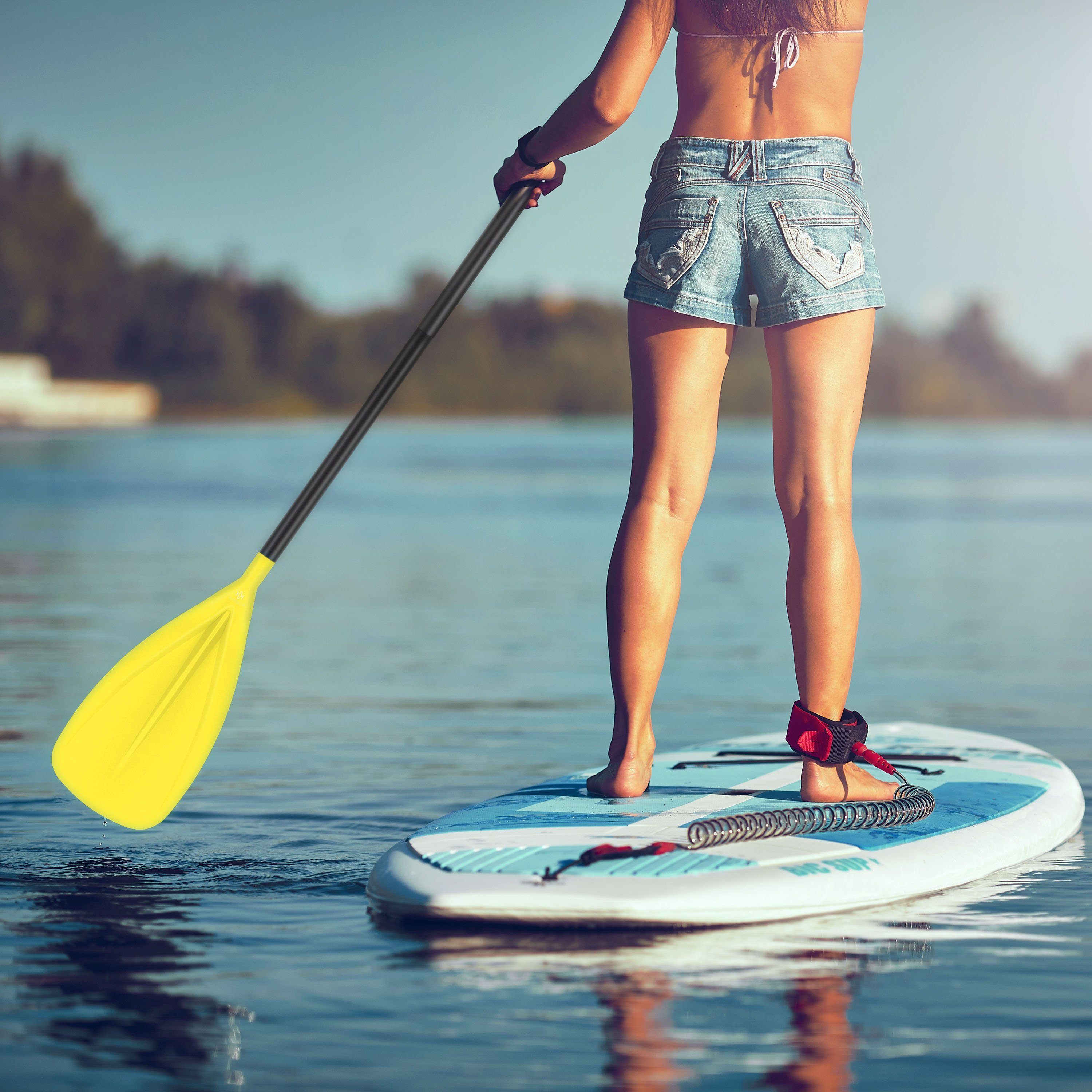 SUP Board gelb SUP-Paddel, Stand-Up Paddling KESSER für Kayak Paddle 3-teilig