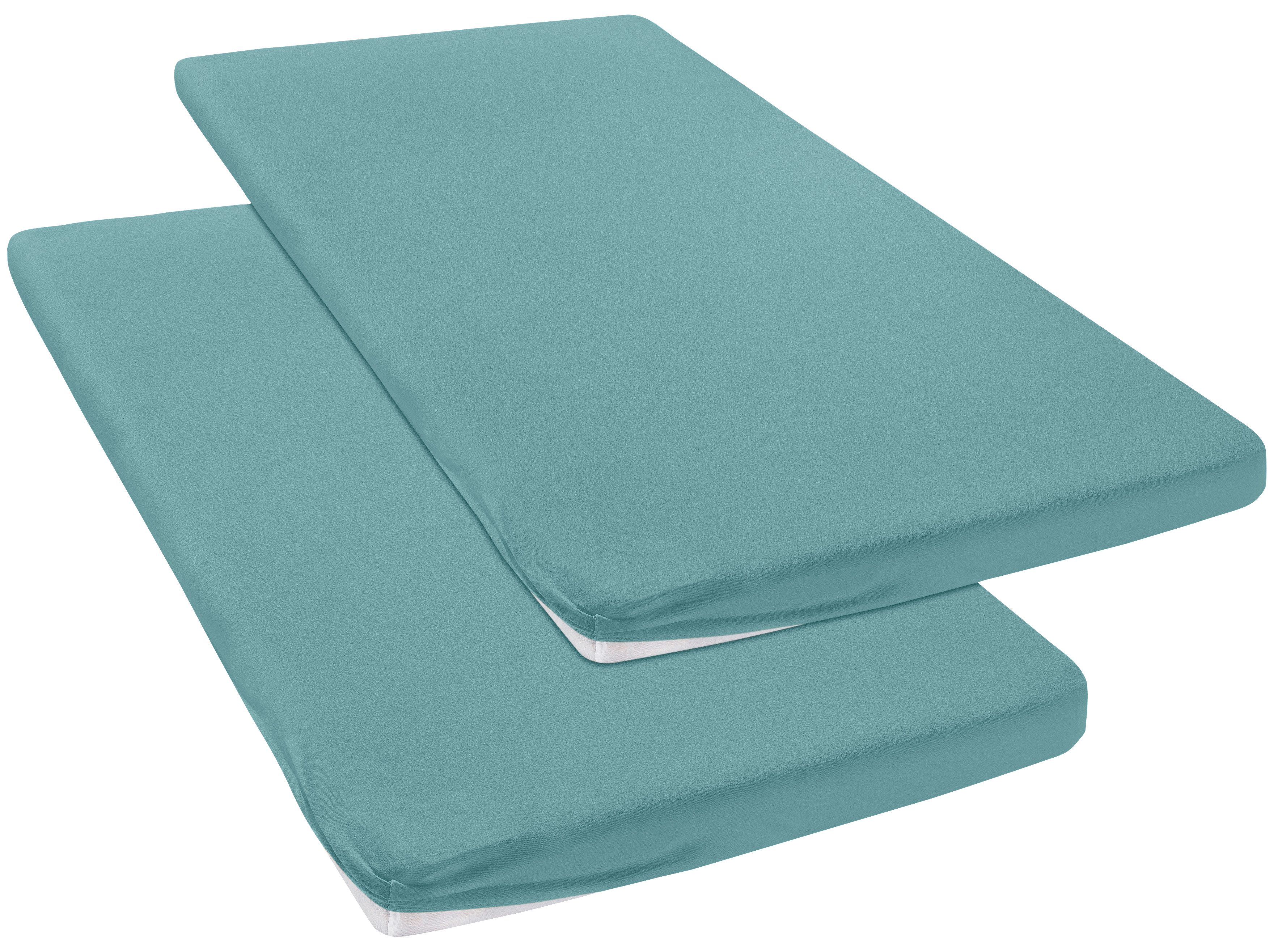 OTTO home Spannbettlaken Physalis Topper COMFORT, 100% Baumwolle, 150 g/m², Jersey, Gummizug: rundum, (2 Stück), Baumwolle, Matratzen bis 10 cm Höhe, Bettlaken, Spannbetttuch, Laken