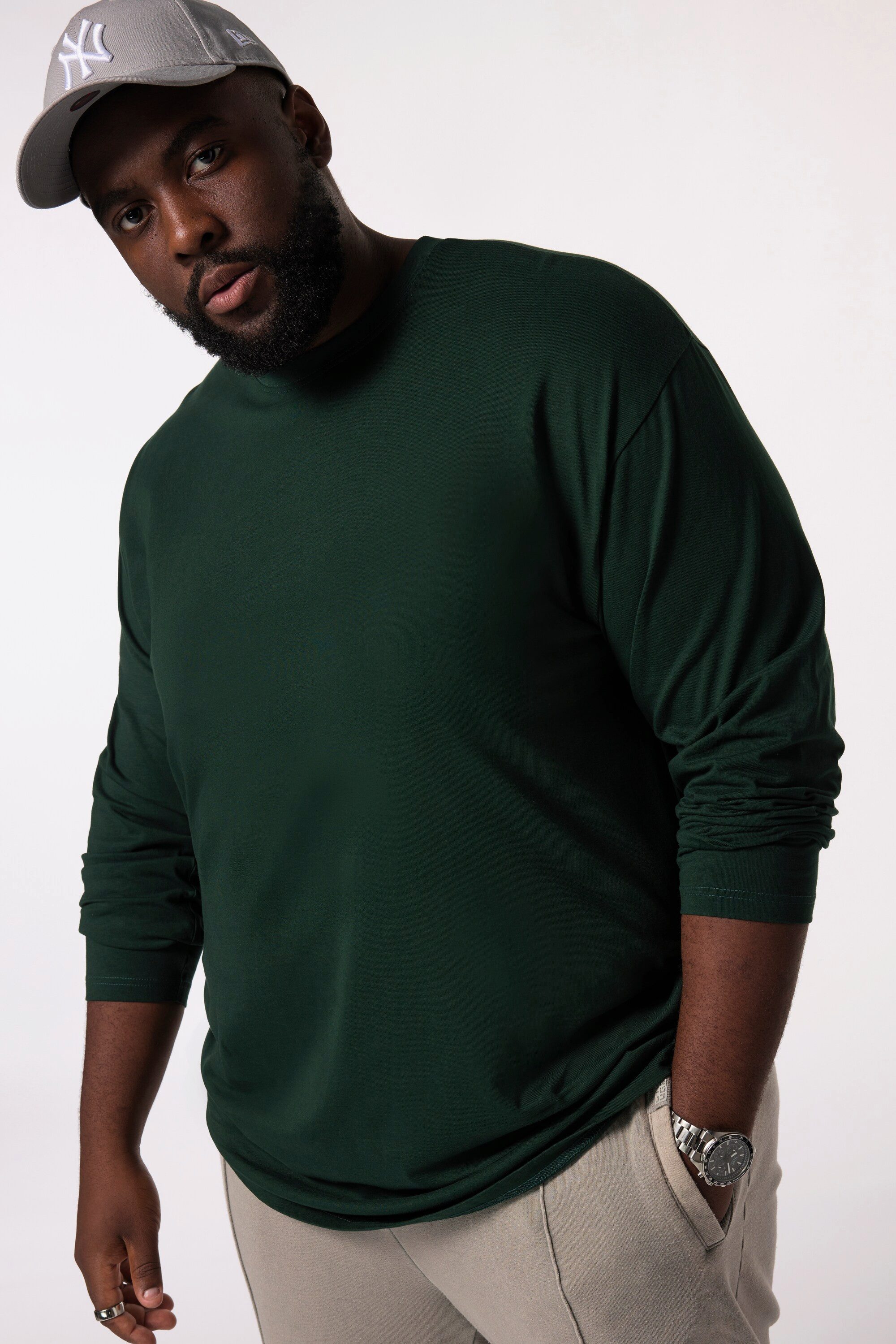 STHUGE T-Shirt Langarmshirt Basic oversized bis 8 XL günstig online kaufen