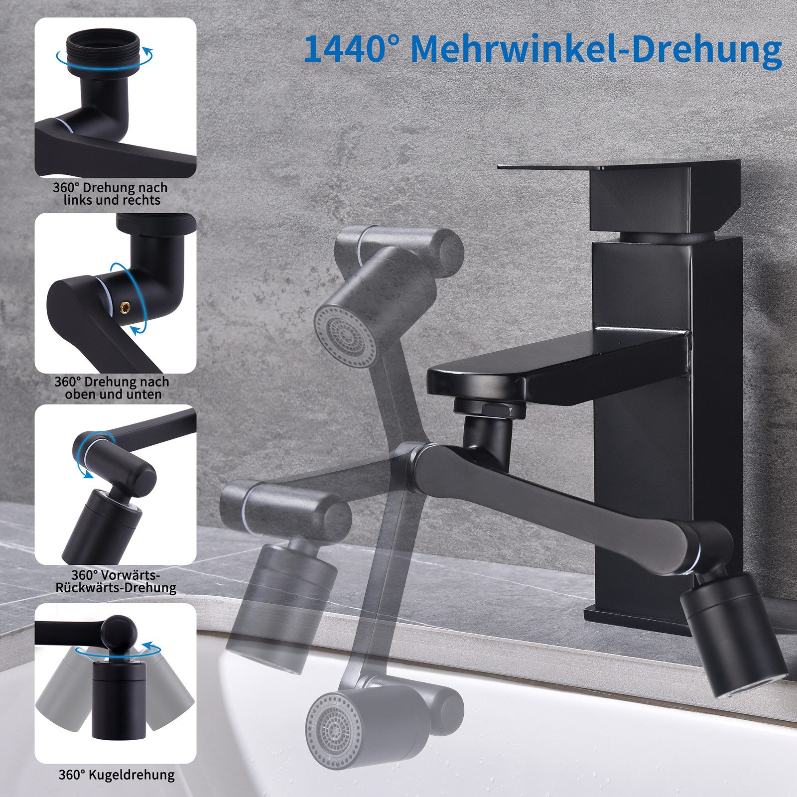 HOMELODY Strahlregler Wasserhahn Luftsprudler,Wasserhahn Aufsatz Schwenkbar günstig online kaufen