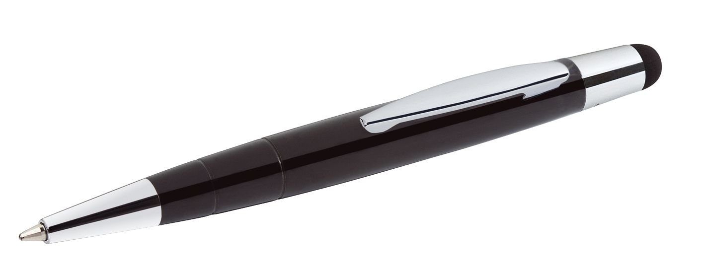 WEDO Kugelschreiber WEDO Eingabestift Pioneer hochglänzend, Mini, schwarz 2in1