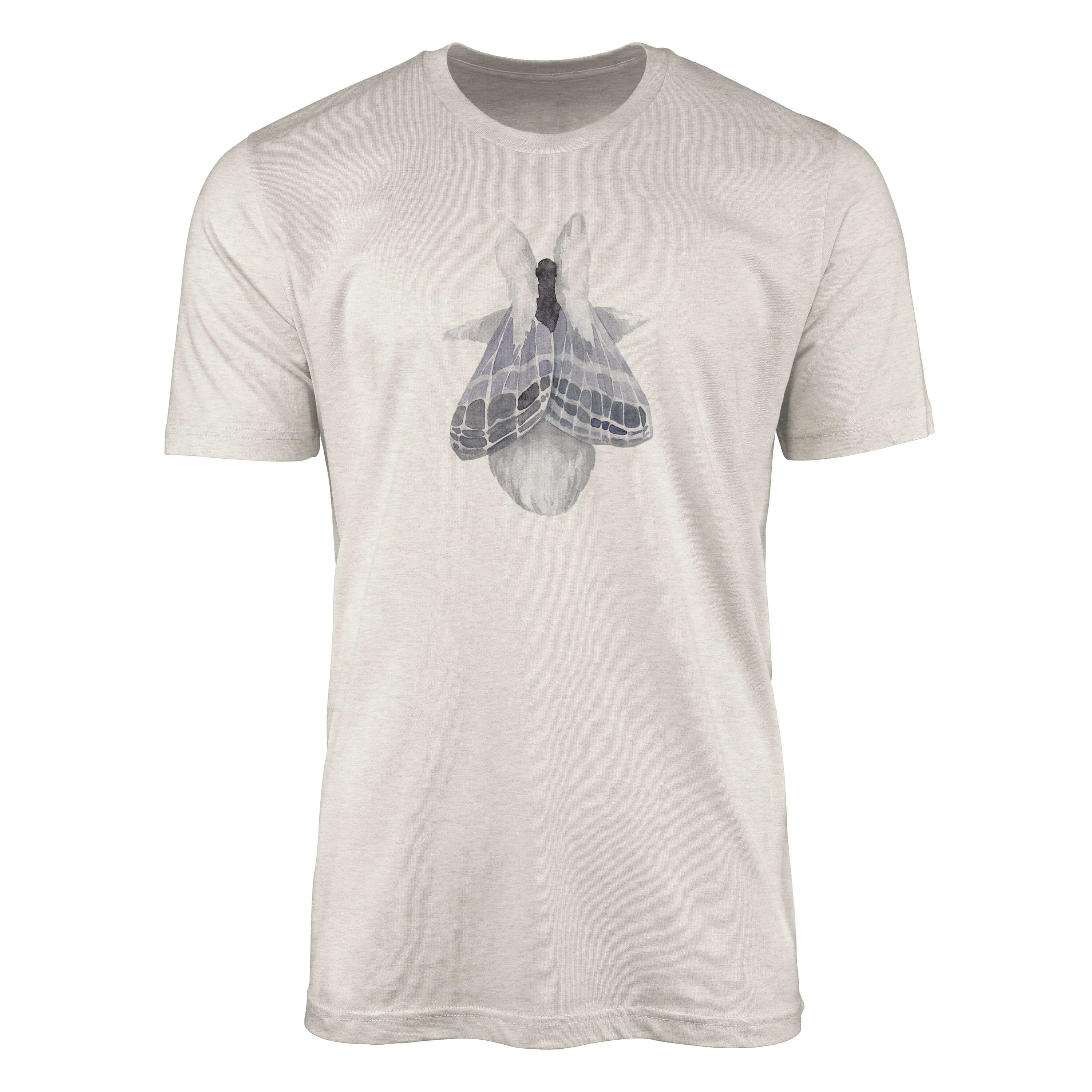 Motte 100% Aquarell Organic Ökomode Motiv Nachhaltig T-Shirt Farbe (1-tlg) Bio-Baumwolle Art Shirt Sinus Herren T-Shirt