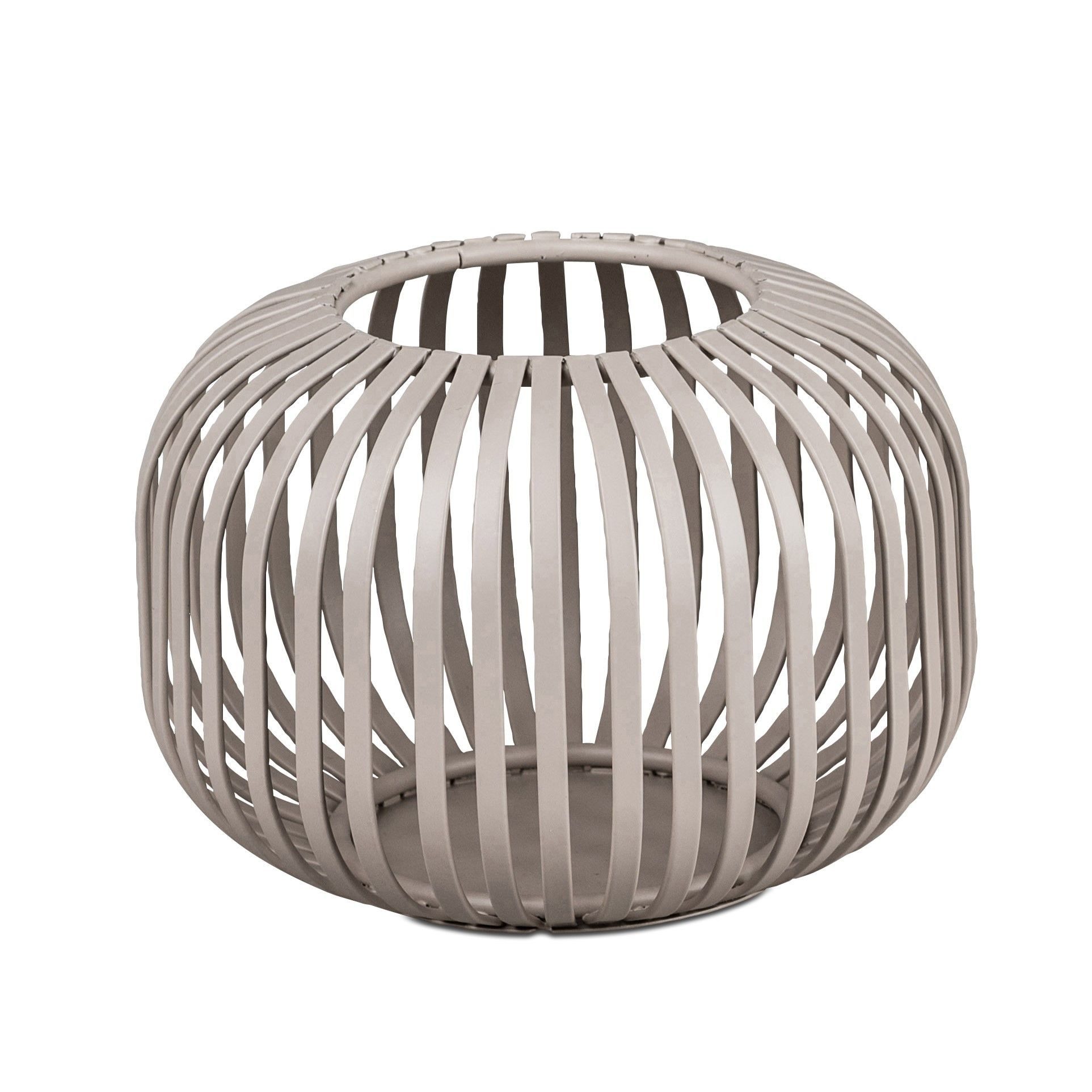formano Windlicht Stäbe, Höhe: 10cm, Farbe: Grau, Motiv: Stäbe
