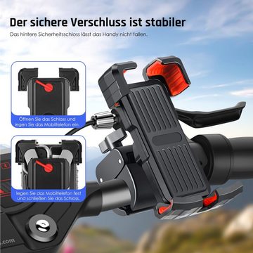 LETGOSPT Handyhalter für Motorrad Fahrrad 360 Drehung iPhone Samsung Smartphone Handy-Halterung, (bis 7,00 Zoll, Für iPhone / Samsung / Huawei / XIAOMI Serie Telefon, 360° Verstellbare, Handy-Halterung)