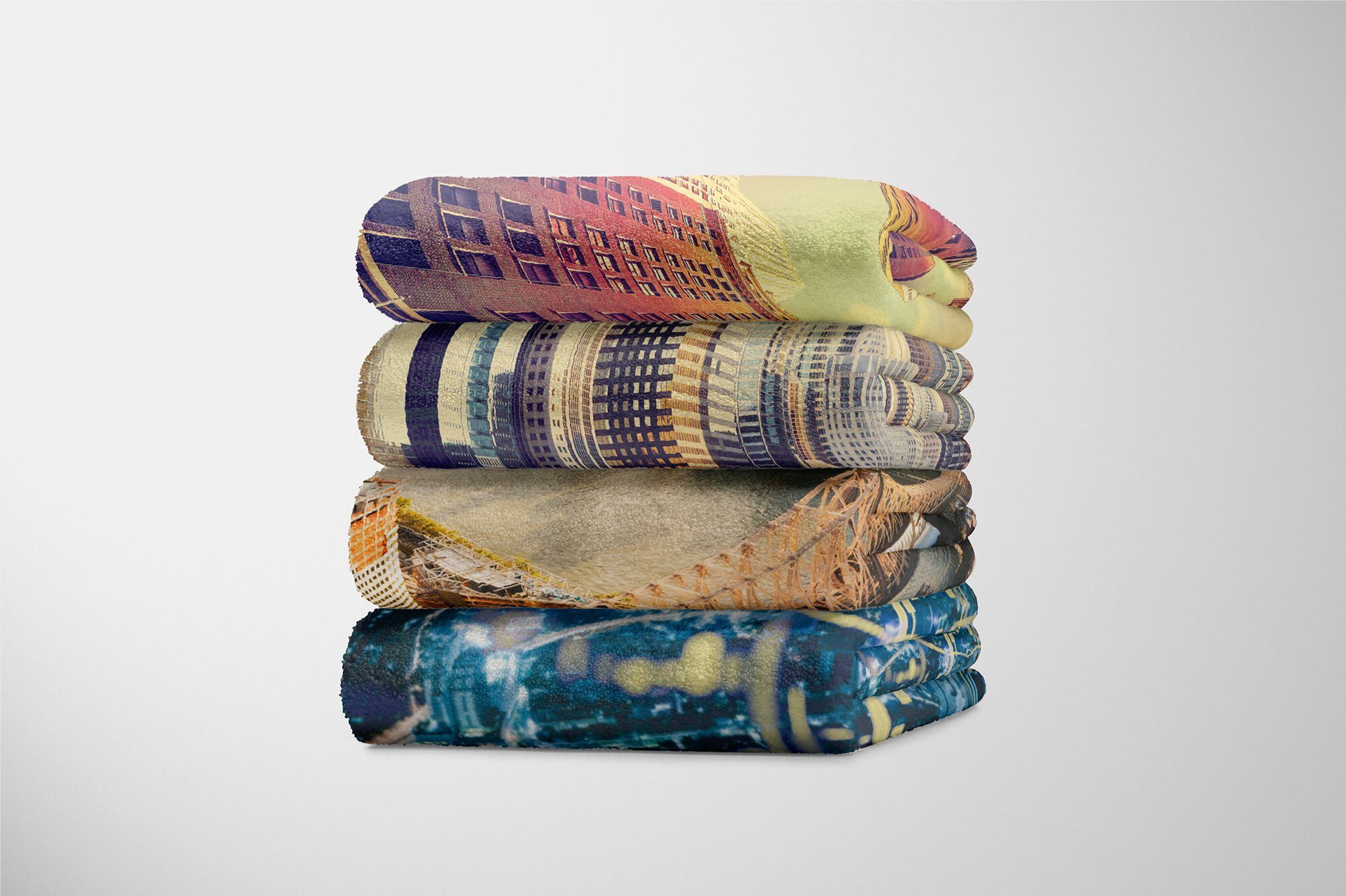 Skyline Kuscheldecke New Handtuch Handtuch York Strandhandtuch mit Fotomotiv Baumwolle-Polyester-Mix Art H, (1-St), Saunatuch Sinus Handtücher