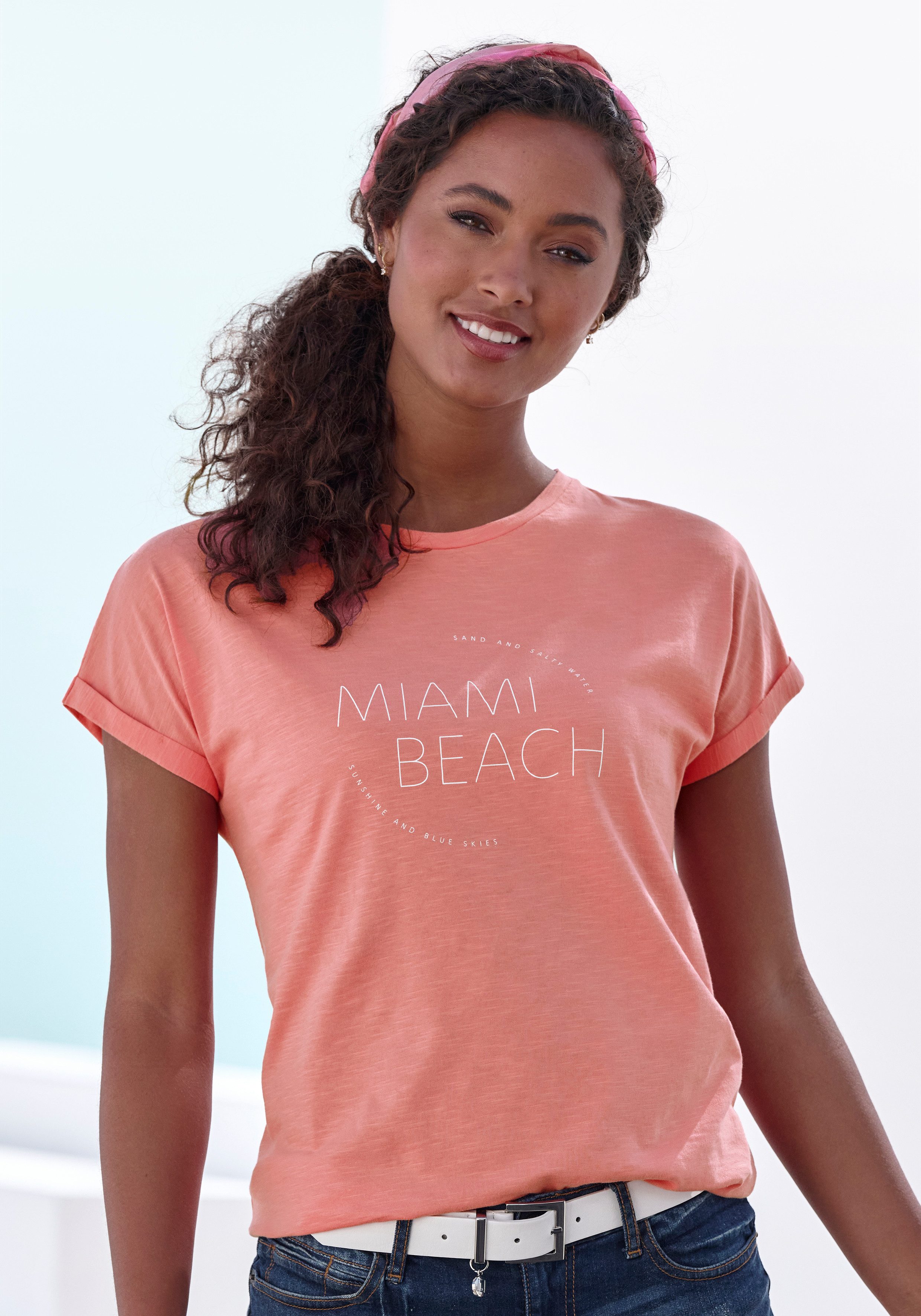 Vivance T-Shirt mit modischem Frontprint aus weicher Baumwoll-Qualität