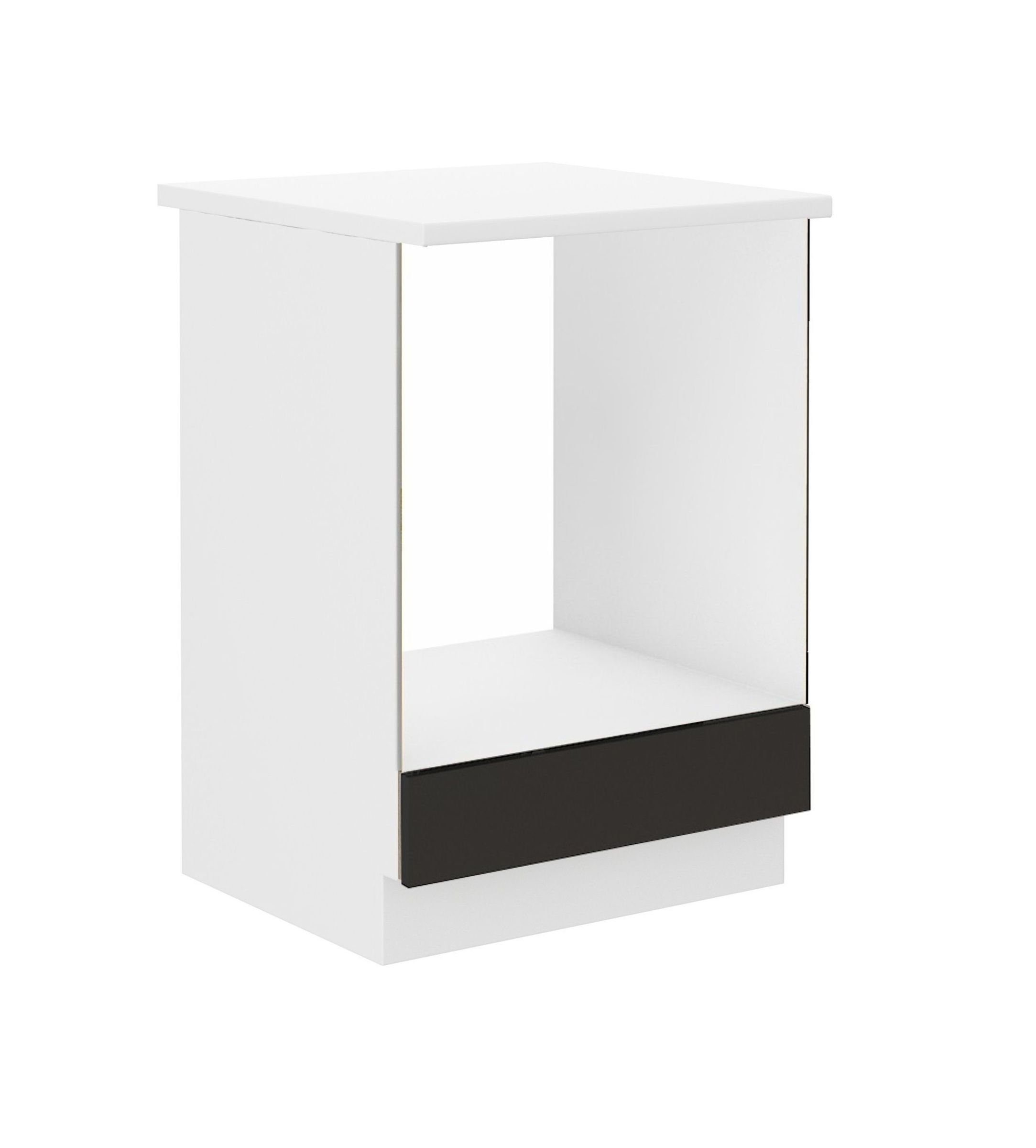 Küchen-Preisbombe Herdumbauschrank Herdunterschrank 60 Küche OMEGA Küchenzeile Küchenblock Schwarz Weiss