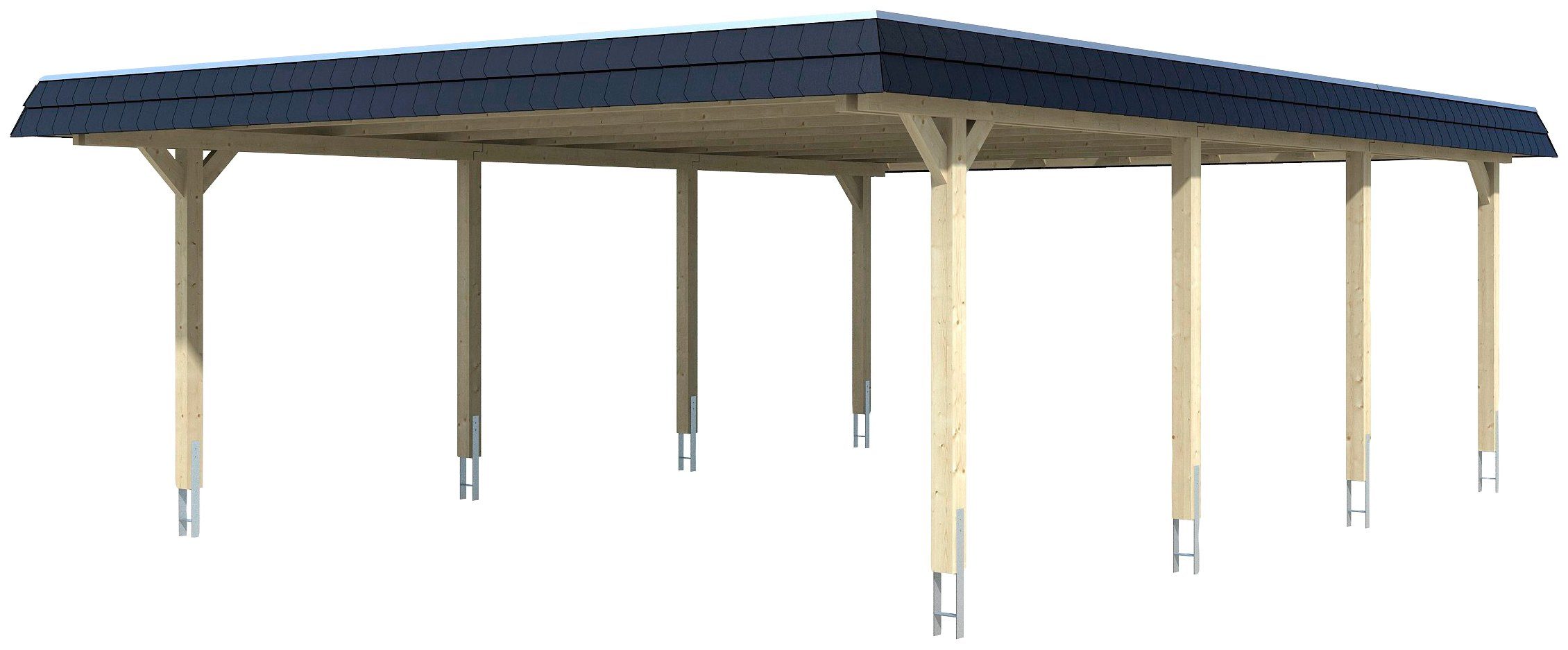 Skanholz Doppelcarport Wendland, BxT: 630x879 cm, 216 cm Einfahrtshöhe