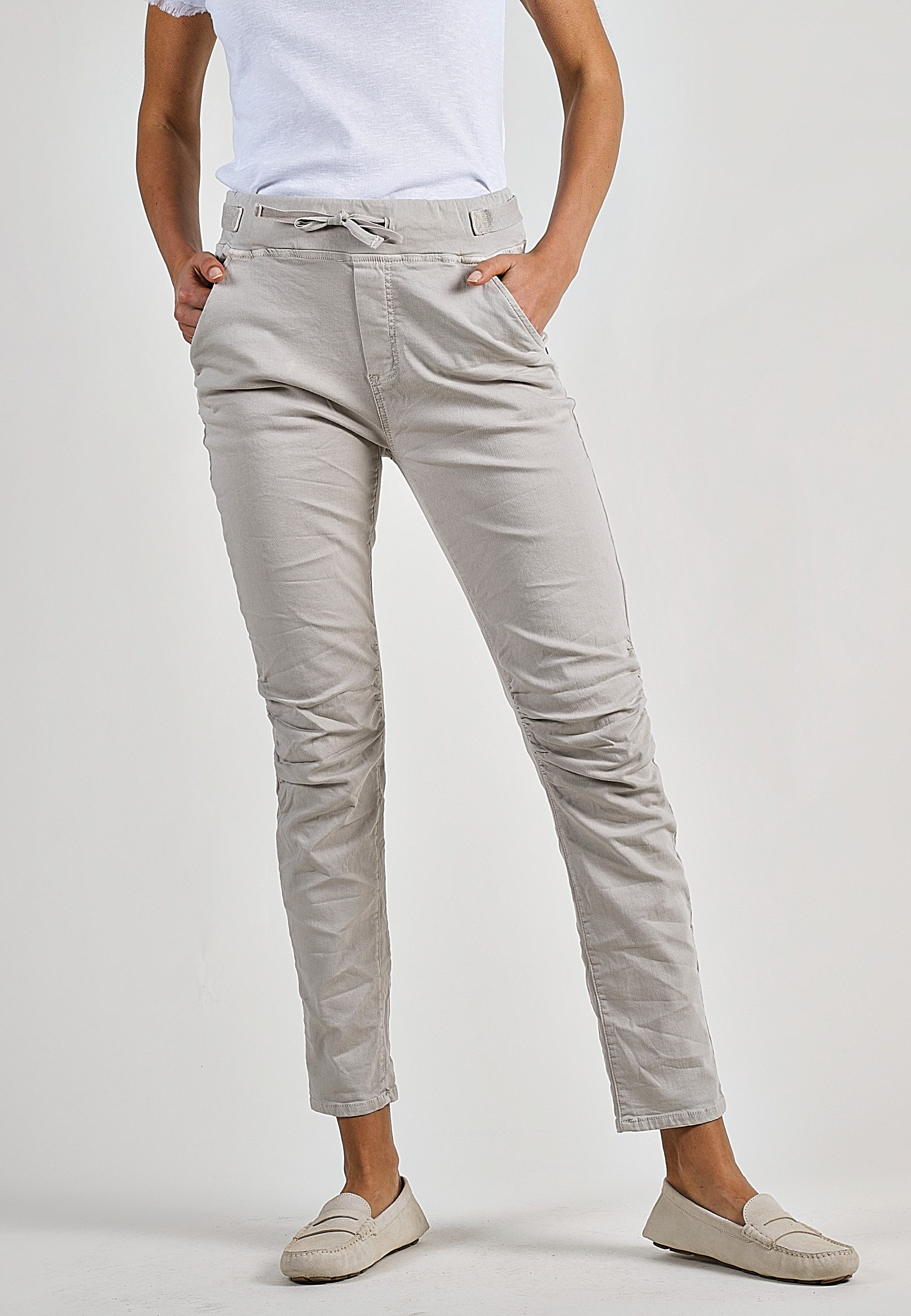 Andijamo-Fashion Schlupfhose URBAN CHILL JOGPANTS Hose Mid Waist- sitzt angenehm auf der Taillie