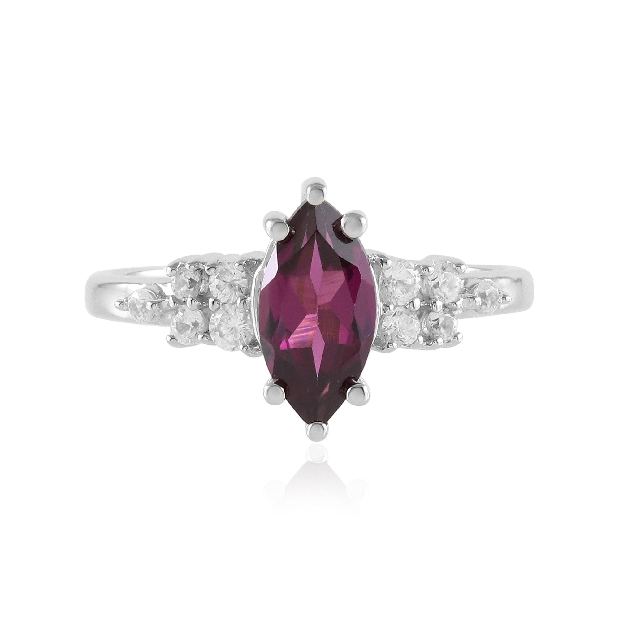 Cavill Silberring Rhodolith Marquise Silber Ring (1-tlg)