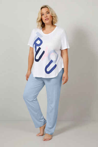 TruYou Pyjama Schlafanzug Zweiteiler T-Shirt mit Schriftzug
