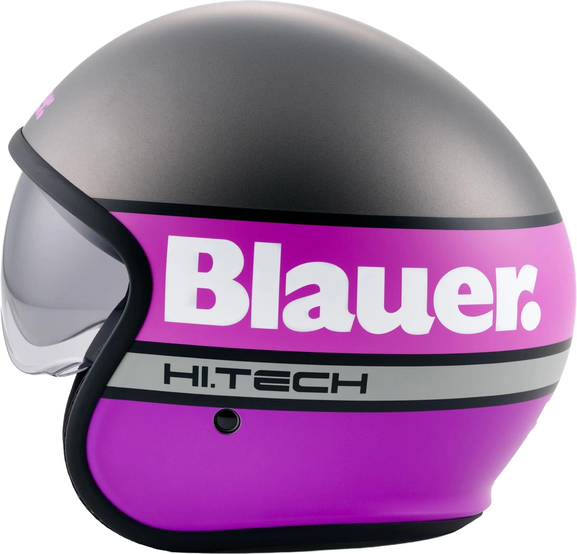 Blauer Motorradhelm Pilot 4.0 Jethelm, vorbereitet für Kommunikationssystem,integriertes Sonnenvisier
