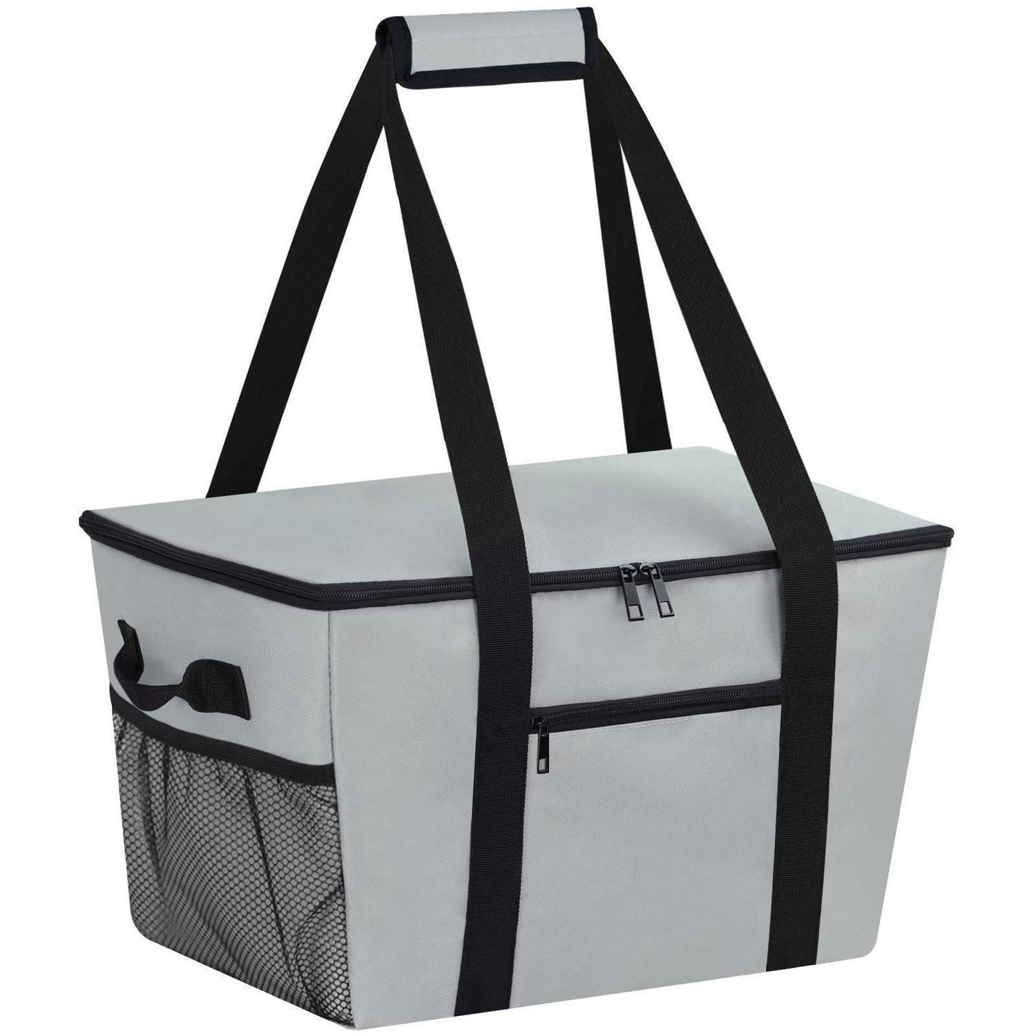 LuxusKollektion Kühltasche Kühltasche Polyester faltbar harter Boden Picknick Einkauf Grau