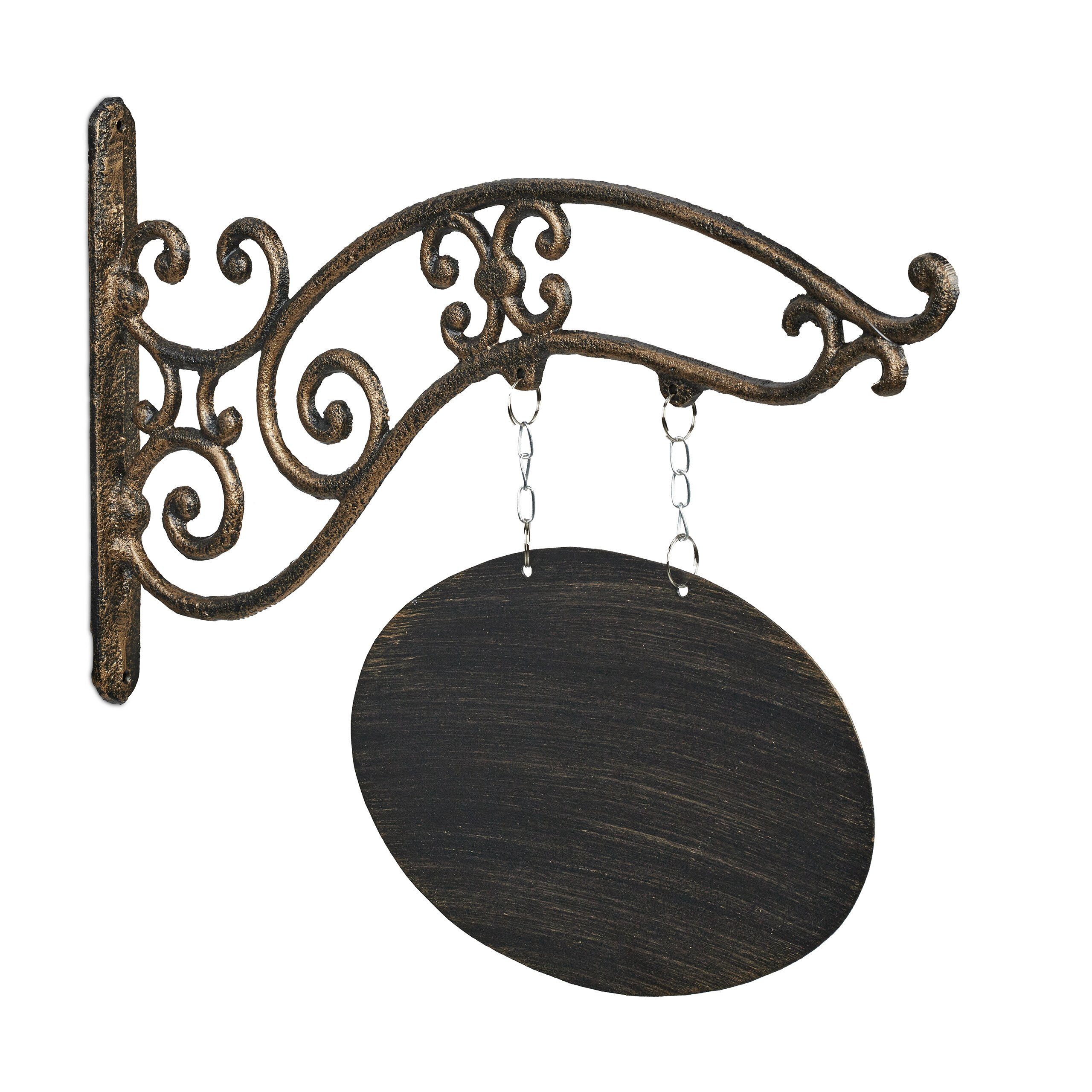 relaxdays Metallschild Gusseisen Wandschild zum Beschriften, (1 St)