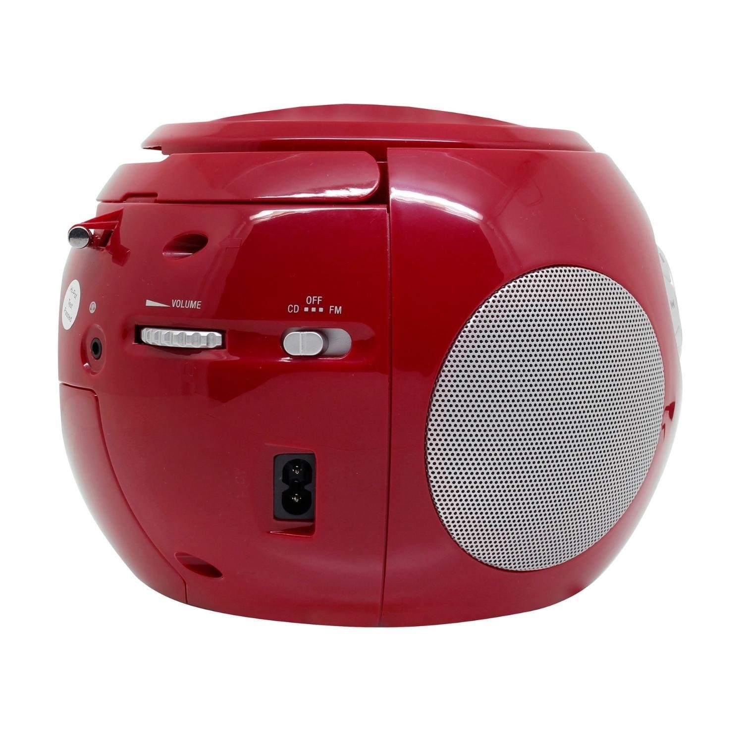 Soundmaster SCD2120RO tragbarer Boombox CD Player Boombox Radio Kinder Hörbuchfunktion