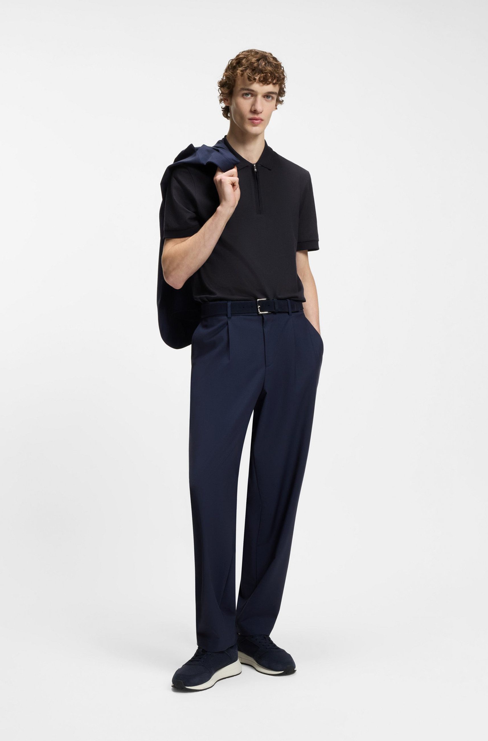 BOSS Poloshirt H-Paras mit Reißverschlussleiste (1-tlg)