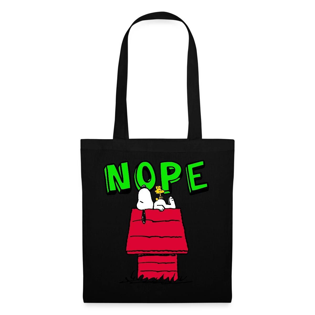 Spreadshirt Henkeltasche Peanuts Snoopy Nope Nö Lustig Stoffbeutel (1-tlg)