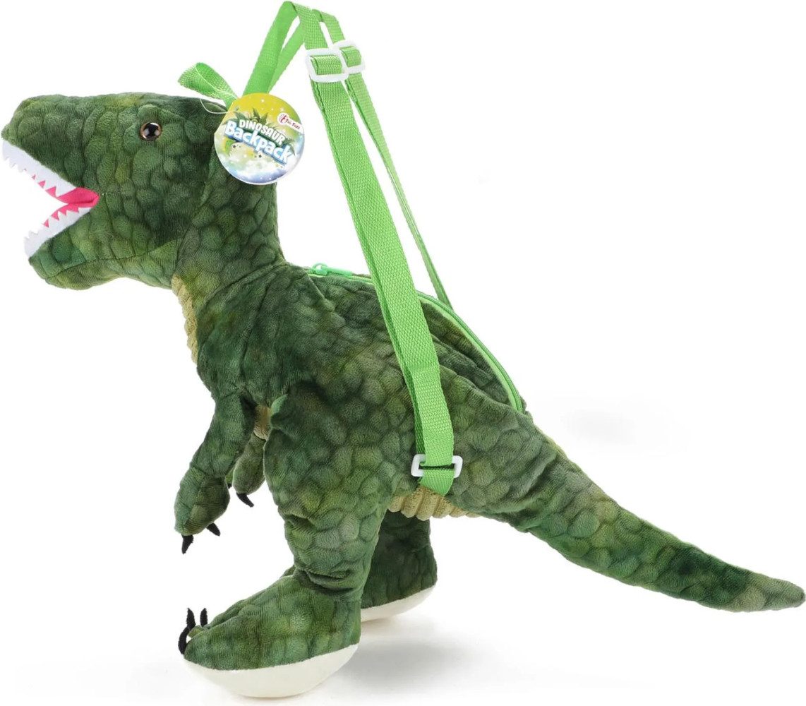 Toi-Toys Kinderrucksack Plüsch Rucksack Dino T-Rex grün 50 cm Backpack Dinofans