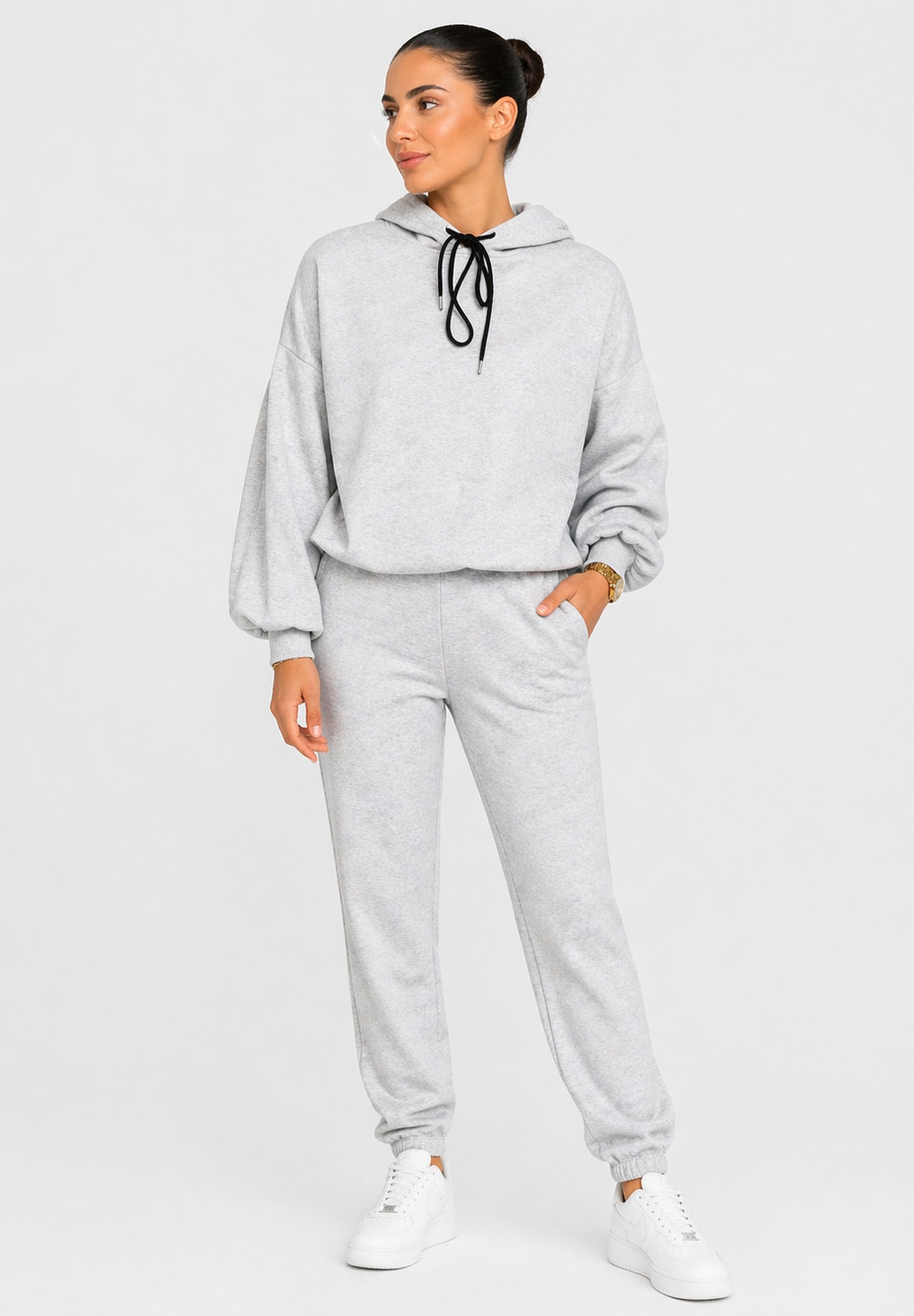 Elara Sportanzug Damen Zweiteiler mit Hoodie und Jogginghose im Oversize-Look (2-tlg)