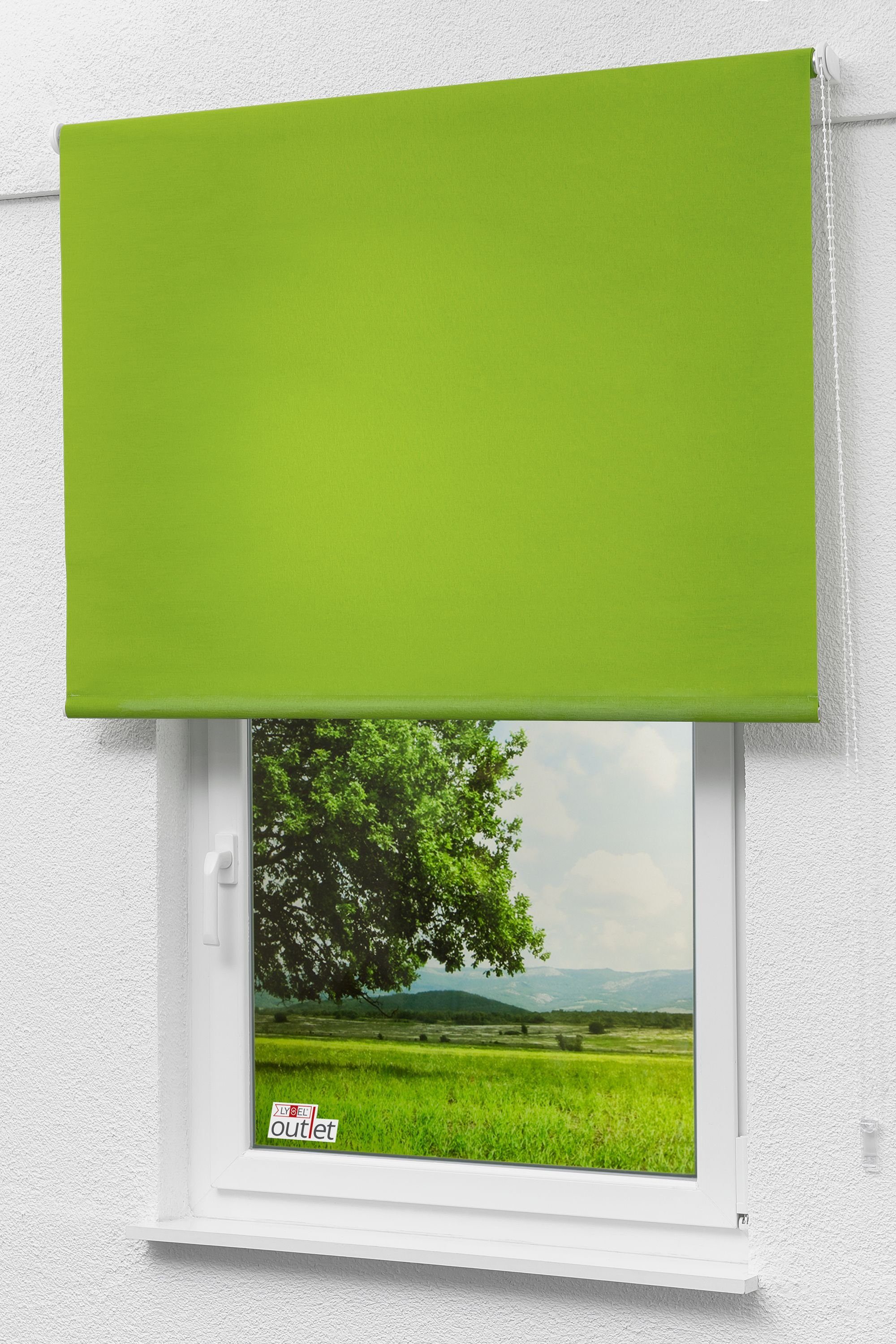 LYSEL®, Basisrollo blickdicht, Rollo HxB 175x102.5cm Apfelgrün, Tageslicht