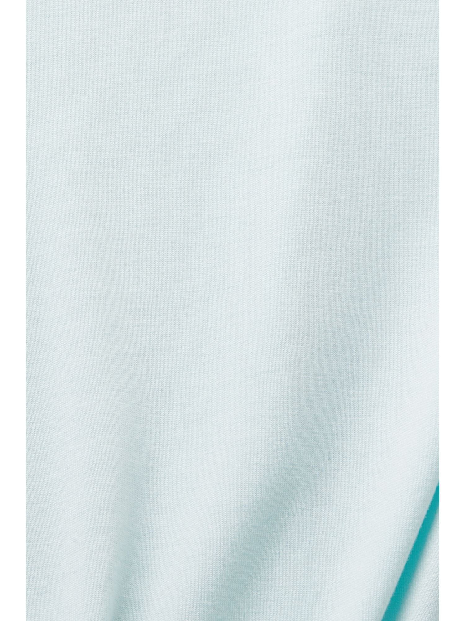 Esprit Collection T-Shirt V-T-Shirt LIGHT Metallic-Print mit Viskose AQUA aus GREEN (1-tlg)
