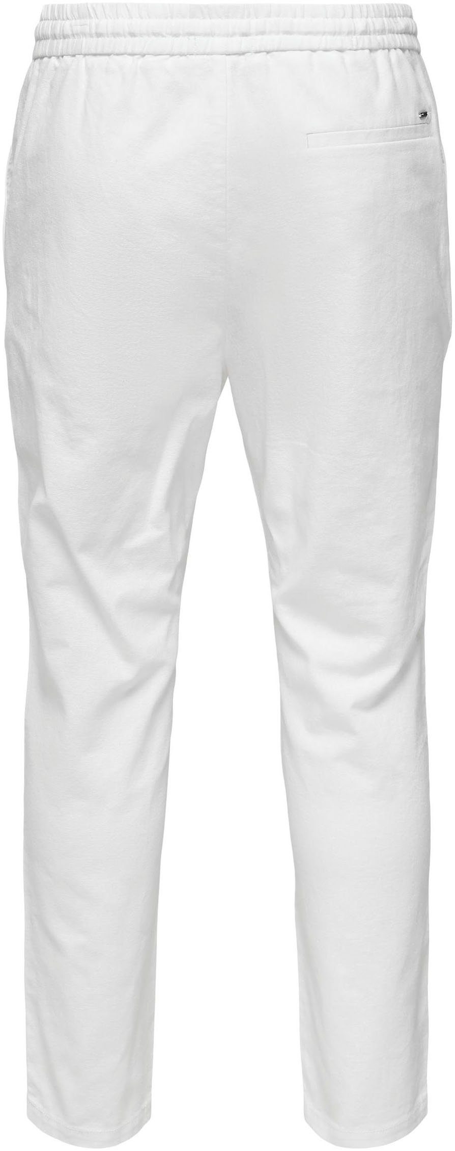 Leinen LIN NOOS PNT SONS COT CROP ONLY Bright 0007 Stoffhose & mit White ONSLINUS