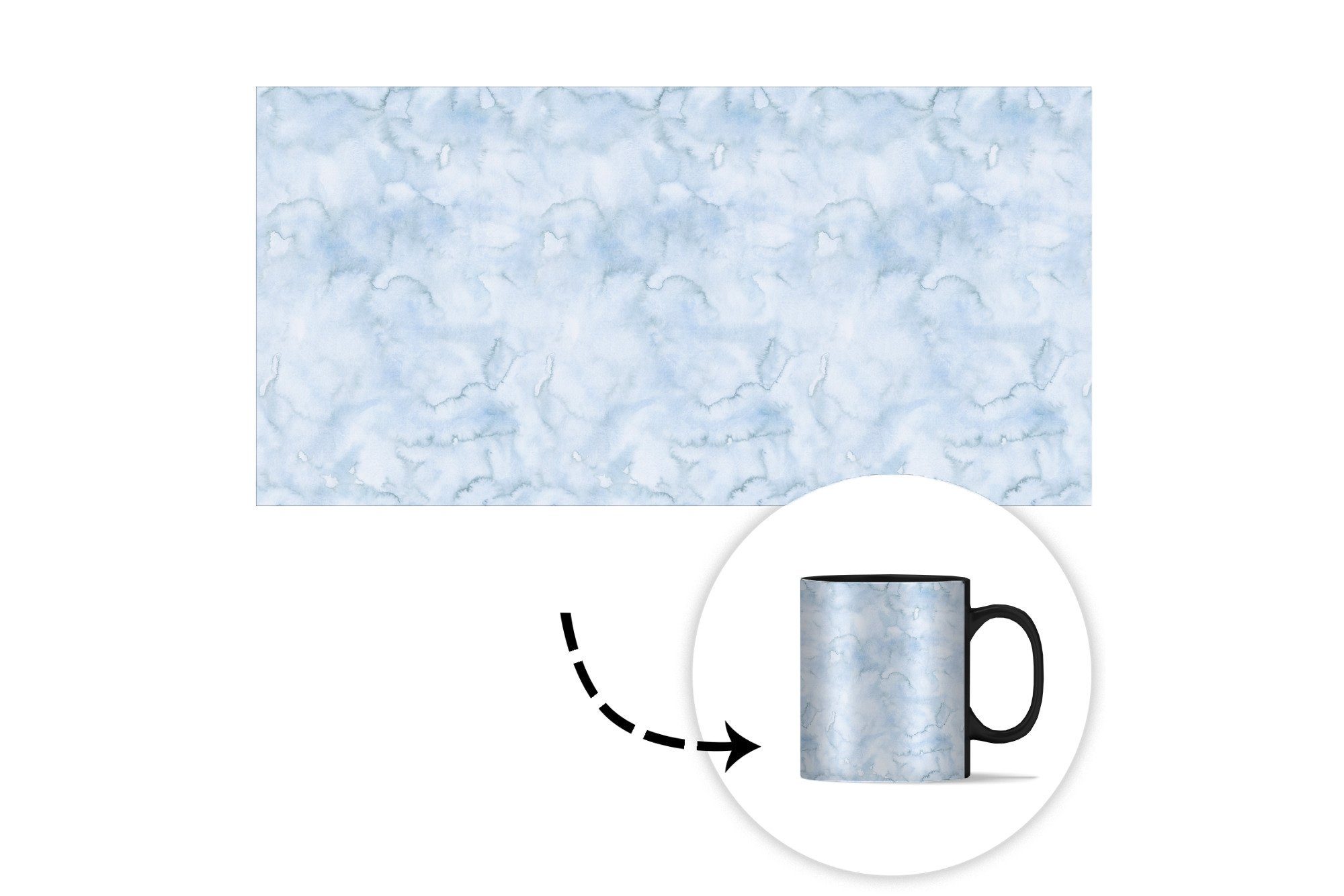 Marmor, - MuchoWow Aquarell Keramik, Teetasse, Tasse Geschenk Zaubertasse, Kaffeetassen, - - Muster Grau Farbwechsel,
