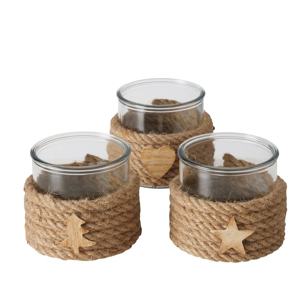 BOLTZE Windlicht Boltze Windlicht Timir Natur Glas, 2050198