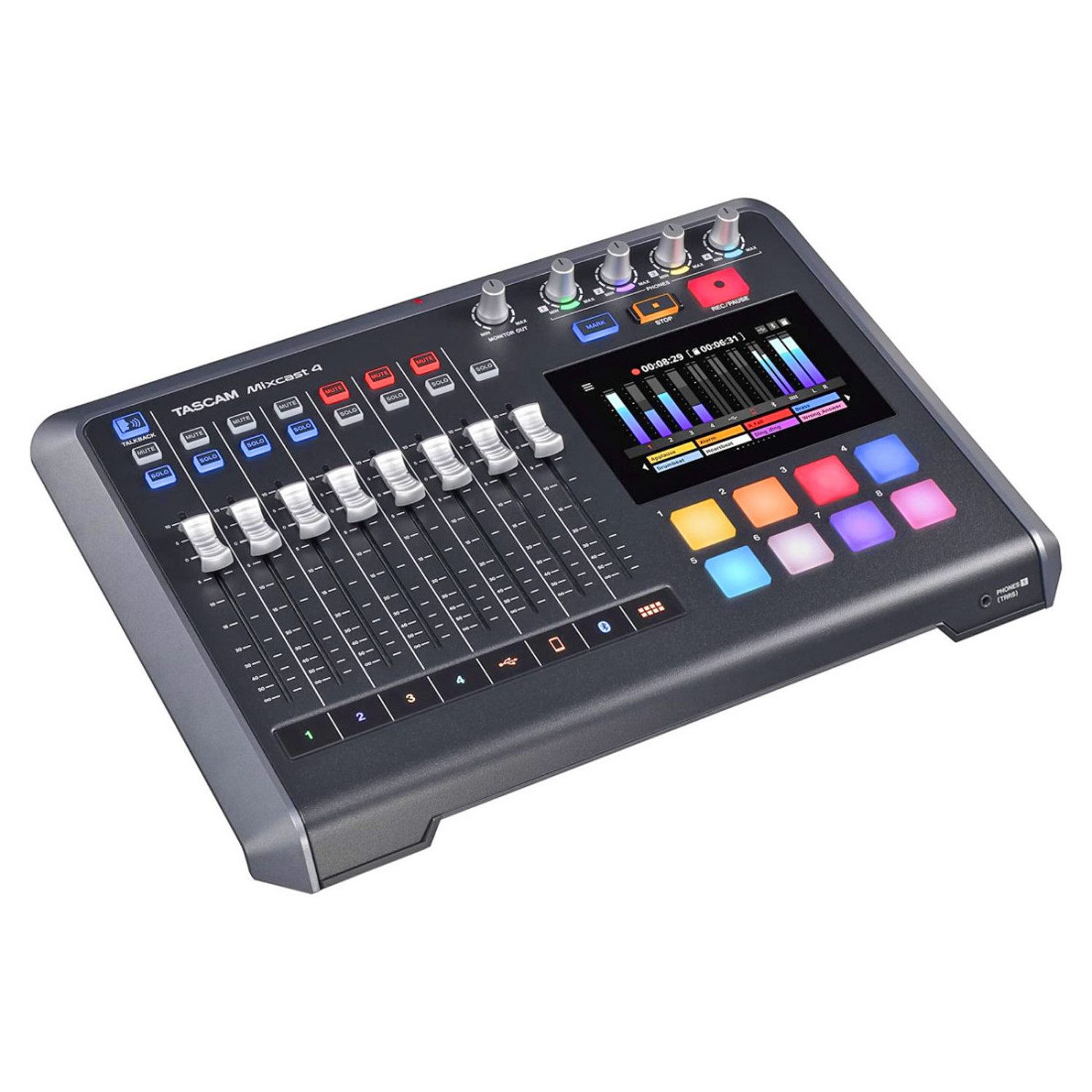 Tascam Mixcast 4 Podcast-Station Digitales Aufnahmegerät