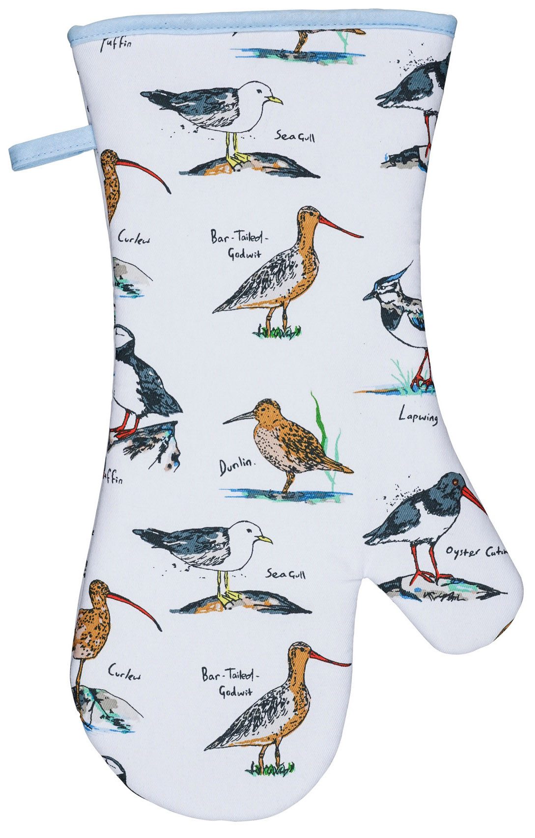 Ulster Weavers Topfhandschuhe Coastal Birds, (Set, 1-tlg., Set), 1-tlg., bestehend aus 1x Ofenhandschuh, wattiert, Größe: ca.20x37 cm