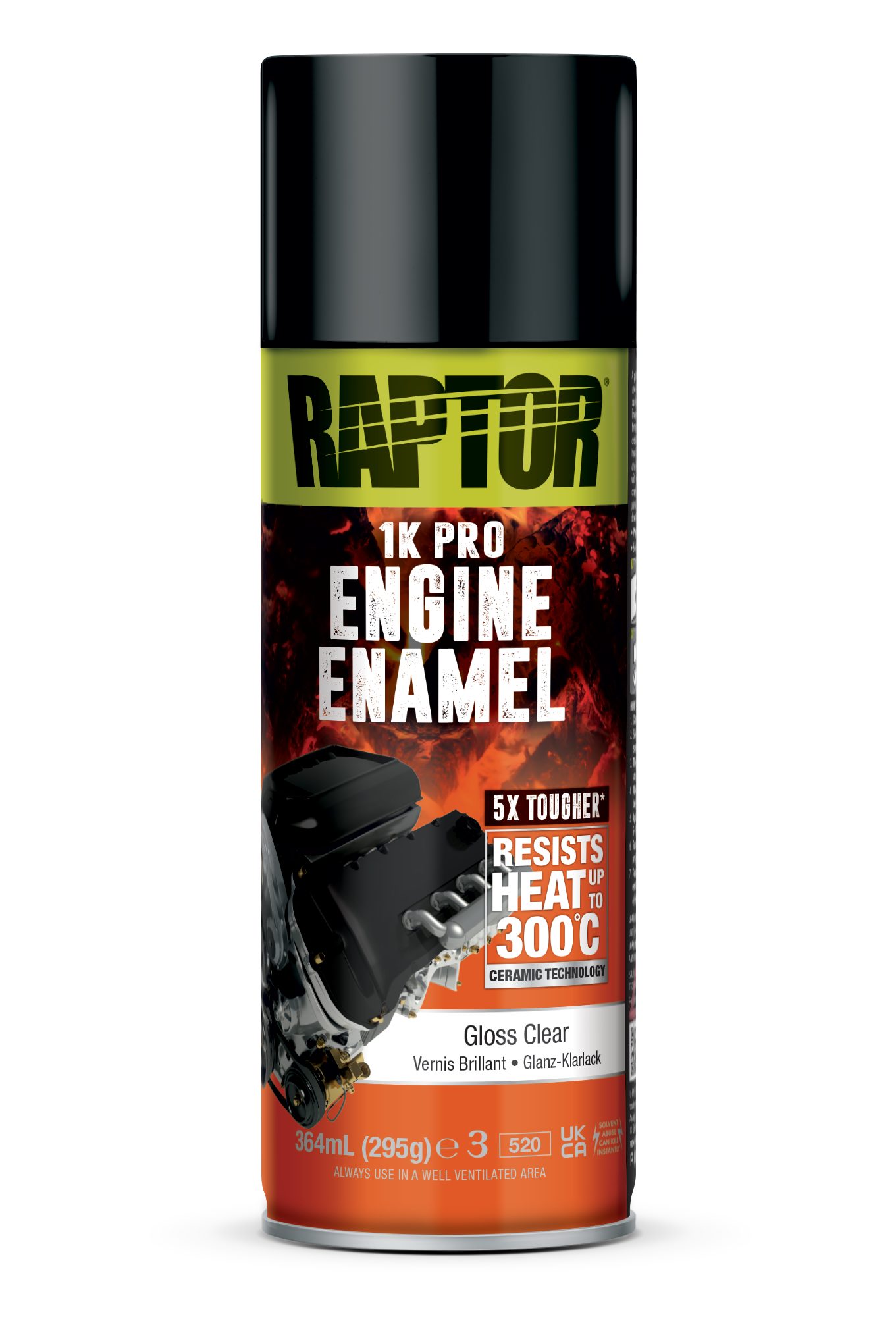 U-POL Sprühlack RAPTOR MOTORLACK - Hitzebeständig bis 300°C - gegen Rost / Korrosion, Hitzebeständig bis 300°C
