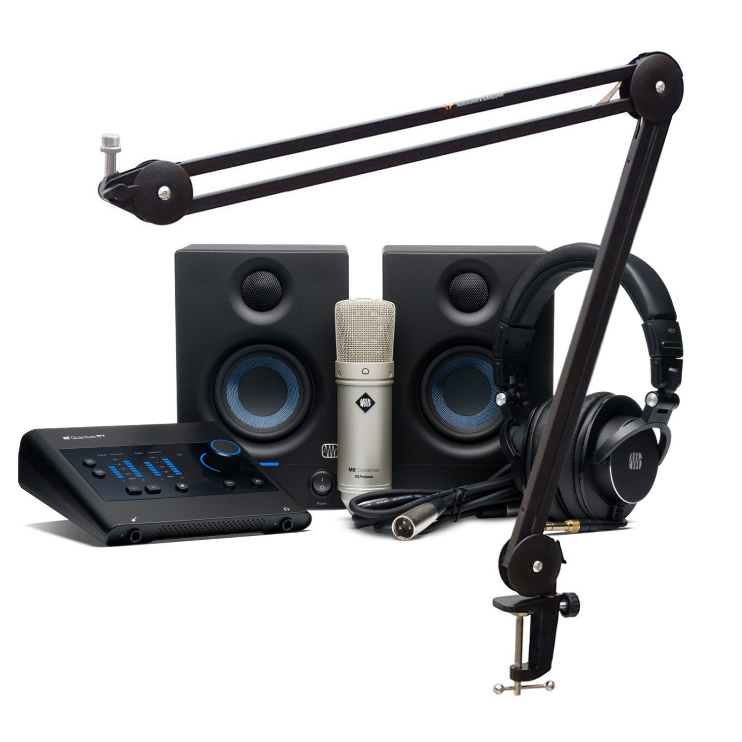Presonus Recording-Set Quantum ES Ultimate Bundle mit Gelenkarm-Stativ Digitales Aufnahmegerät