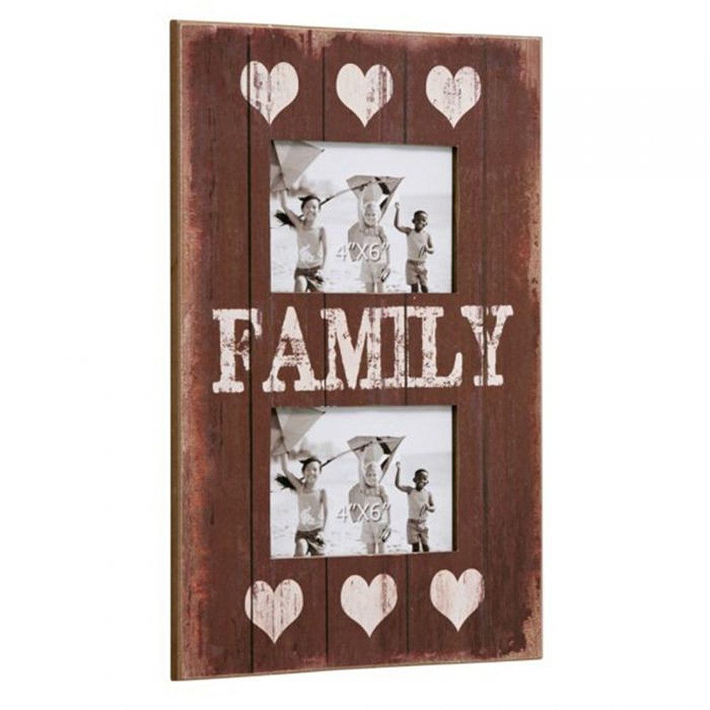 LebensWohnArt Bilderrahmen Multi Fotorahmen FAMILY Bilderrahmen 27x37cm Braun