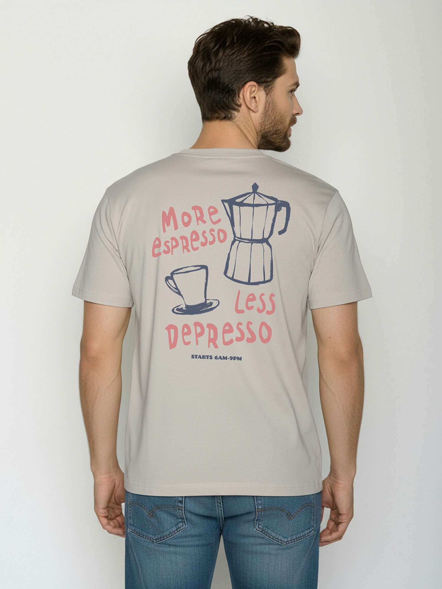 GreenBomb T-Shirt Fusion Espresso (1-tlg., 1) Fusion Fit, weiter und länger geschnitten, Bio-Baumwolle
