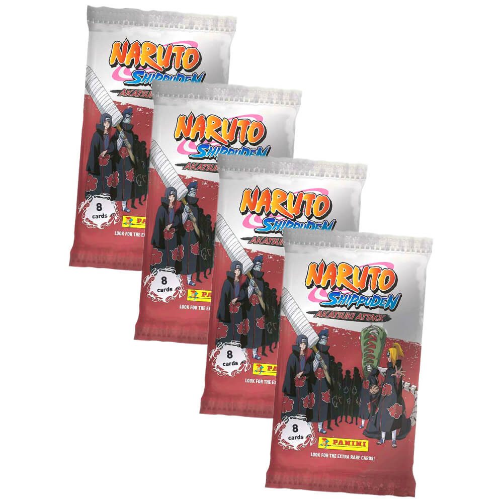 Panini Sammelkarte Naruto Shippuden Karten - Akatsuki Attack Trading Cards (2024), Naruto Shippuden Karten - Sammelkarten - 4 Booster